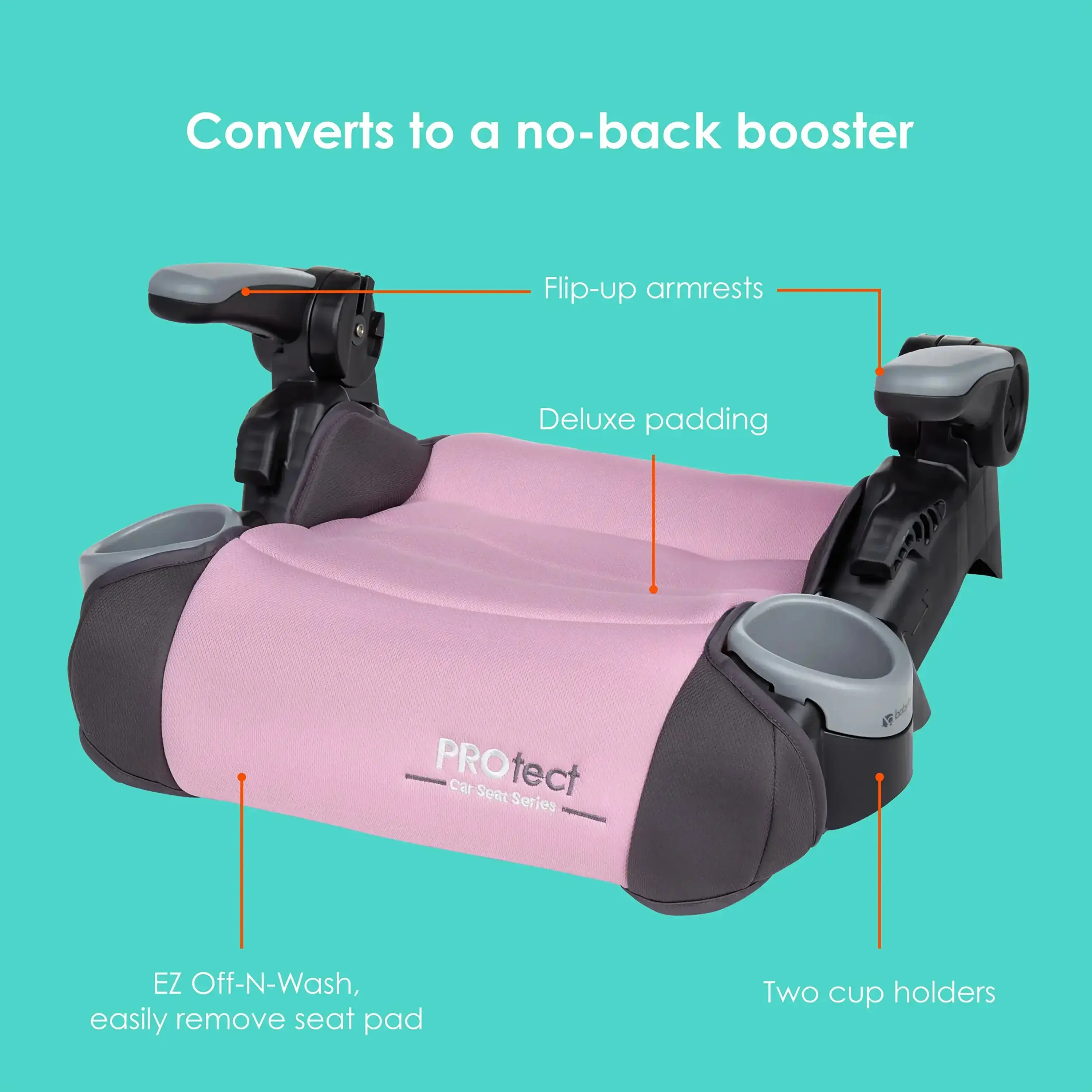 2-in-1 Lightweight Folding Booster Car Seat w/ Side Impact Protection & Comfortable Arm Rests