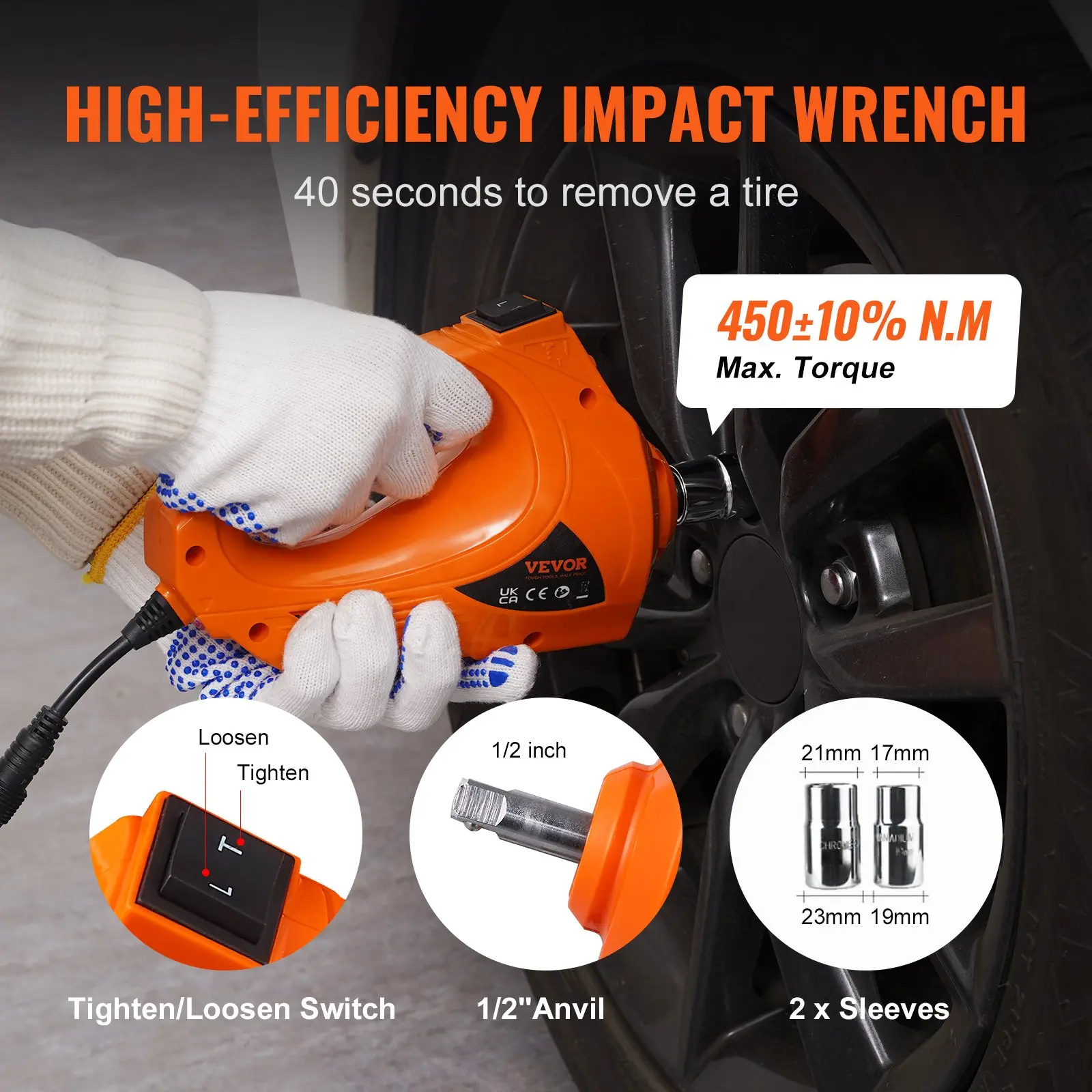 Electric Car Jack Set, Max 5 Ton/11023 LBS Hydraulic Jack/Scissor Jack with Electric Impact Wrench, Built-in Inflatable Pump and LED Light