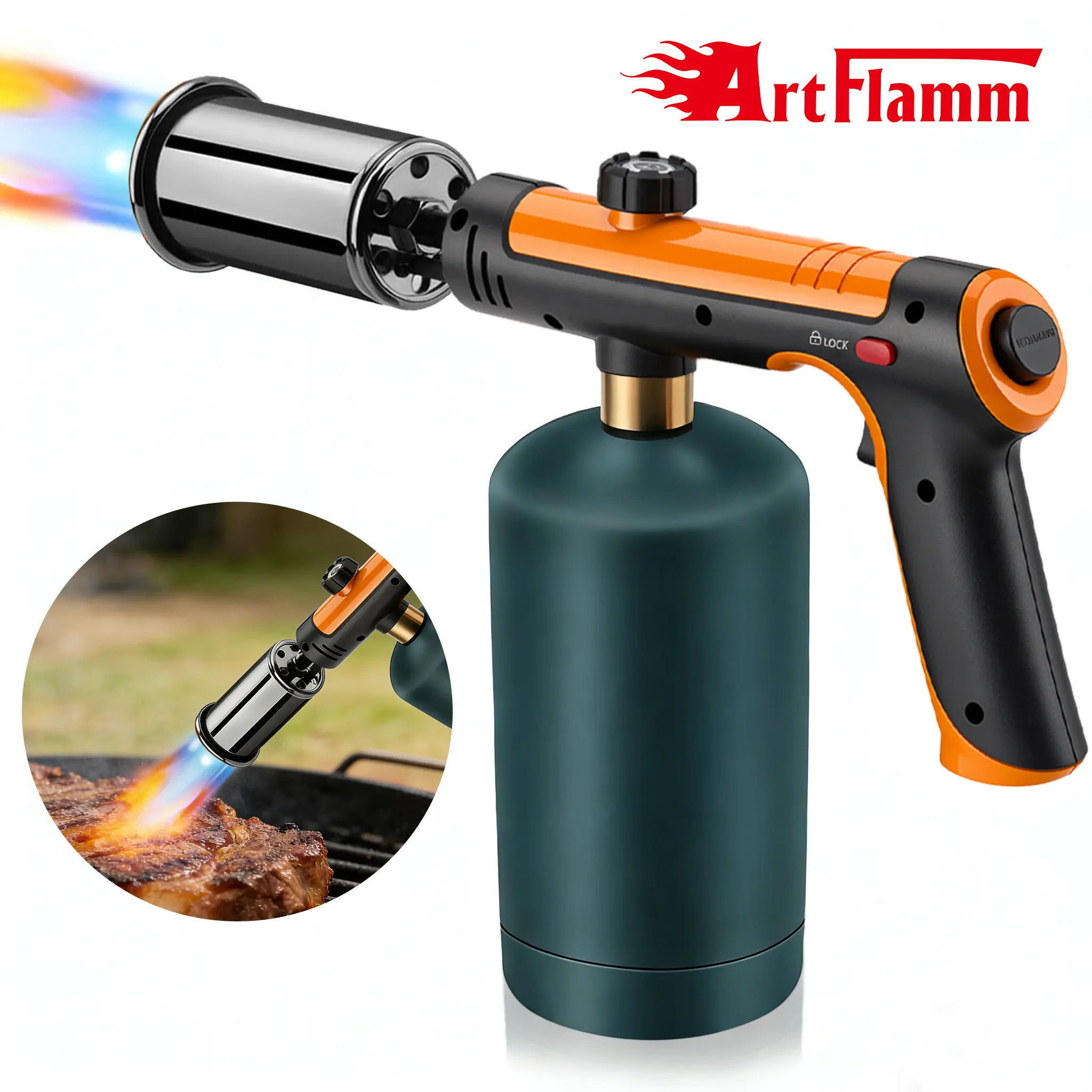 High-Powered Propane Torch — Versatile, Adjustable-Flame Burner — Camping Bonfire & Fire Pit Ignition Tool