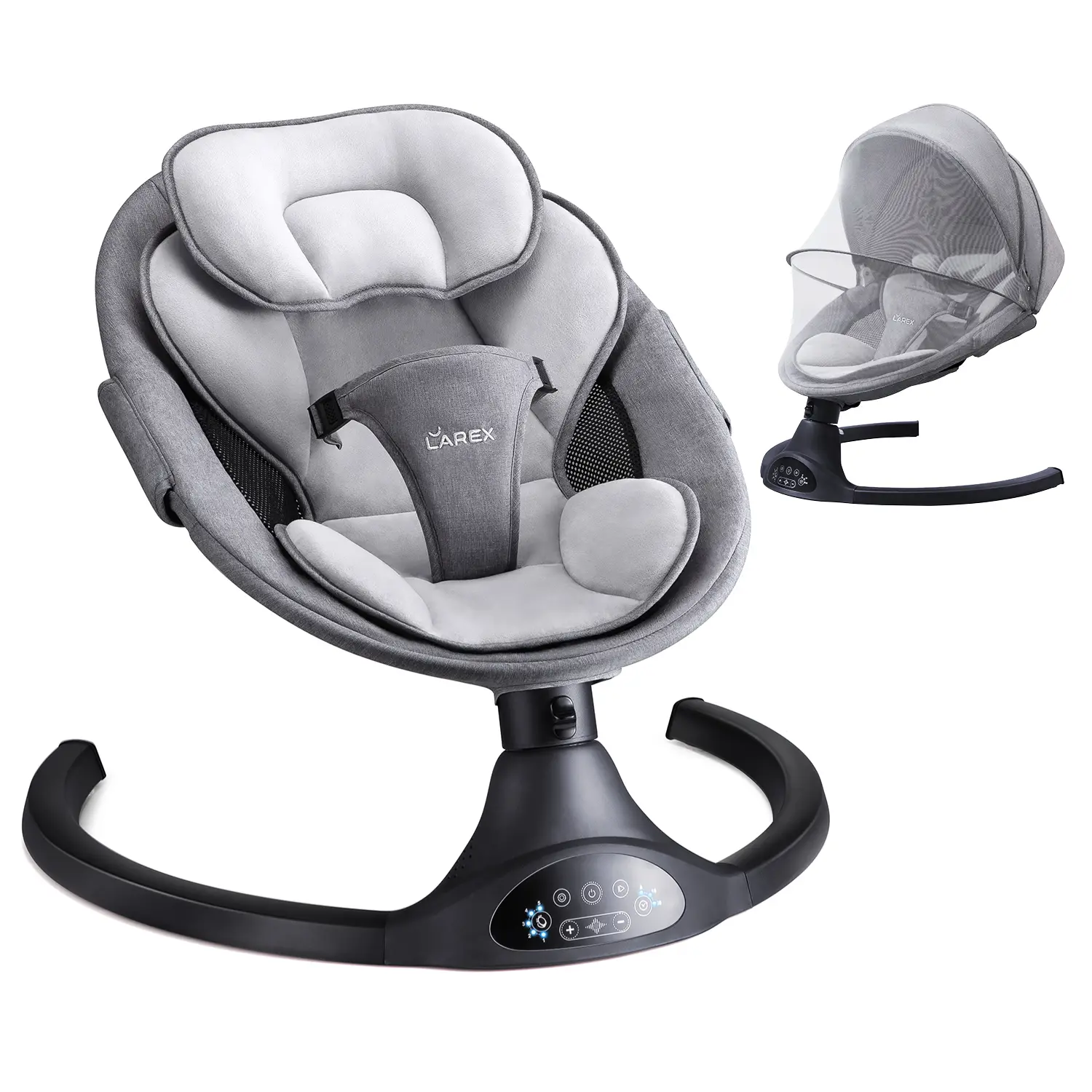 Baby Swing for Infants | Electric Bouncer for Babies,Portable Swing for Baby Boy Girl,Remote Control Indoor Baby Rocker with 5 Sway Speeds,1 Seat Positions,10 Music and Bluetooth Summer Vibes