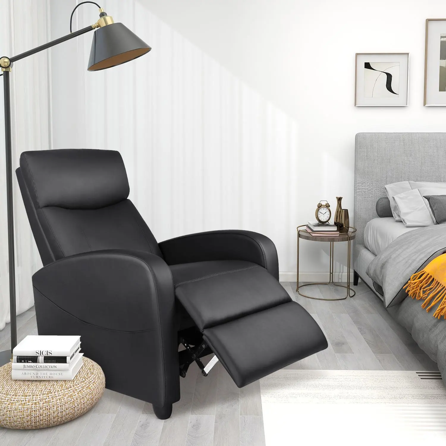 Recliner Chair for Living Room, Massage Recliner Chair Theater Chairs Adjustable Modern Reclining Chair with Padded Seat Backrest