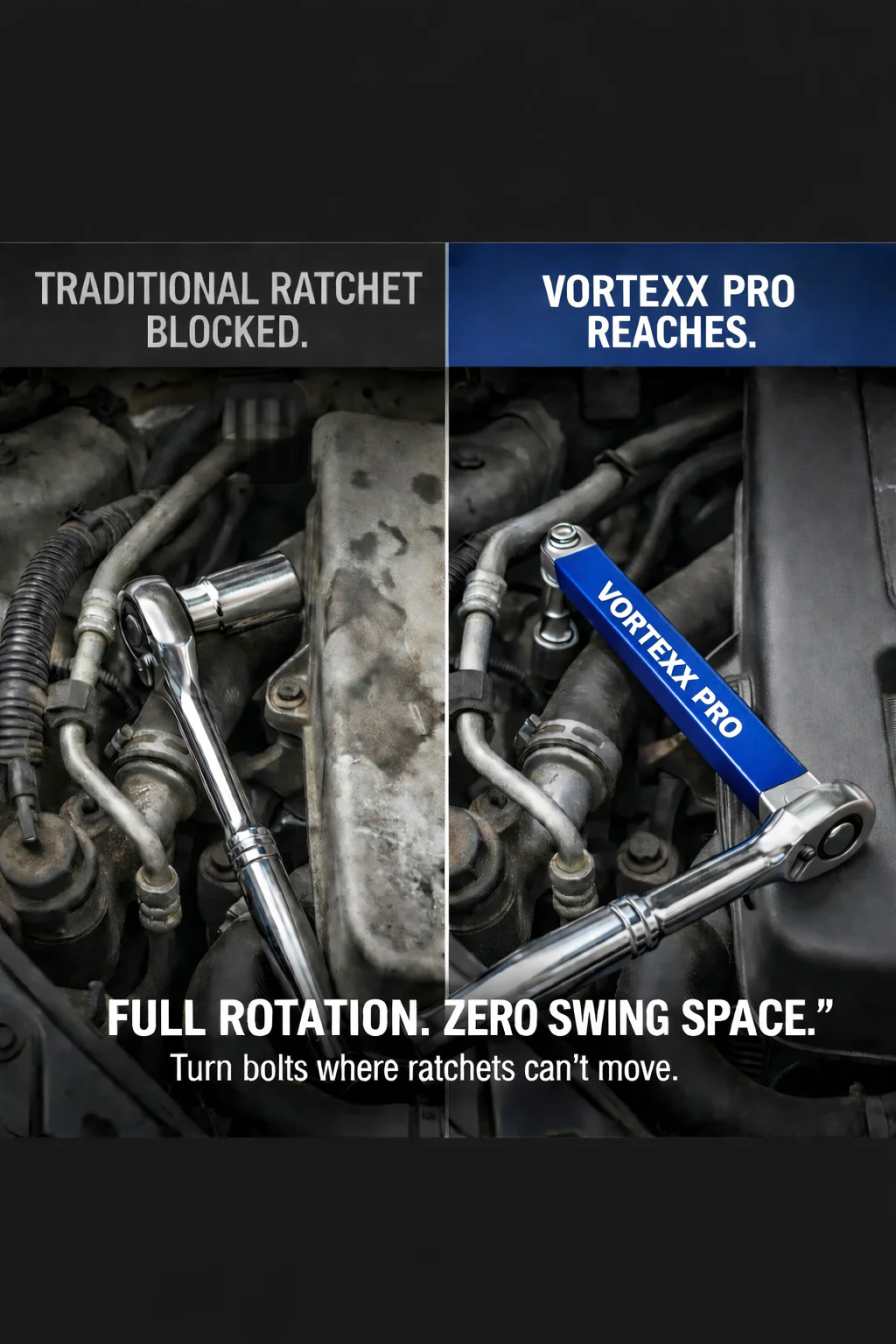 9 Hours Fighting One Bolt. This Fixed It in 2 Minutes.  √ Perfect for tight engine spaces  √ Avoid costly mechanic visits  √ Instantly increases torque & reach
