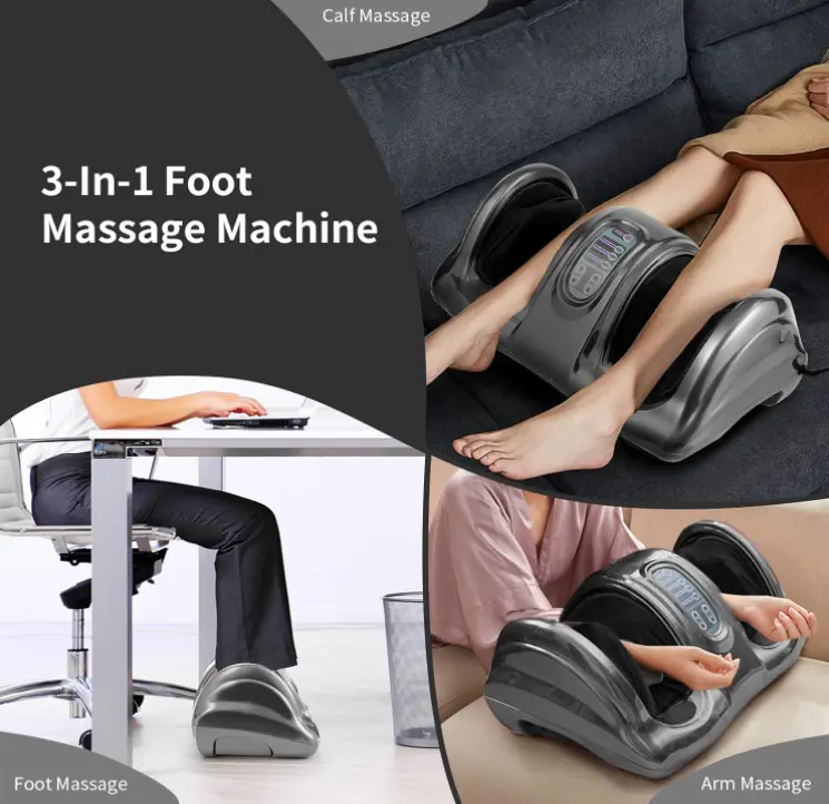 Foot Massager Machine, Deep Kneading Rolling Massage for Feet, Leg Calf Ankle, Electric Massager w/Remote, 4 Massage Modes, Burgundy, Christmas Festival Gift Black Friday Cyber Monday