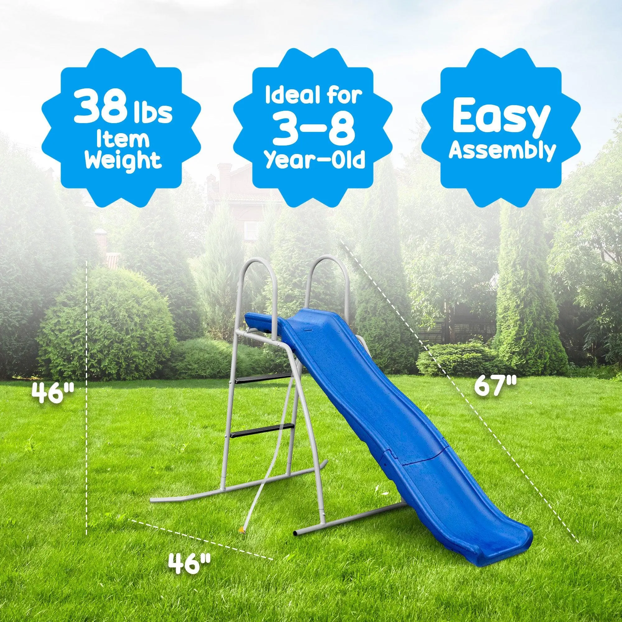 6 Foot Water Wave Slide with Built In Adjustable Water Sprinkler