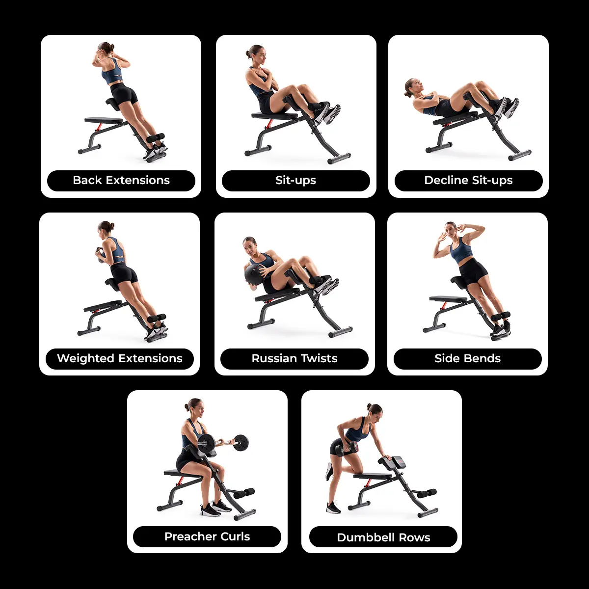 Adjustable Roman Chair Hyperextension Bench – Foldable Back, Core & Glute Training Equipment for Home Gym Workouts