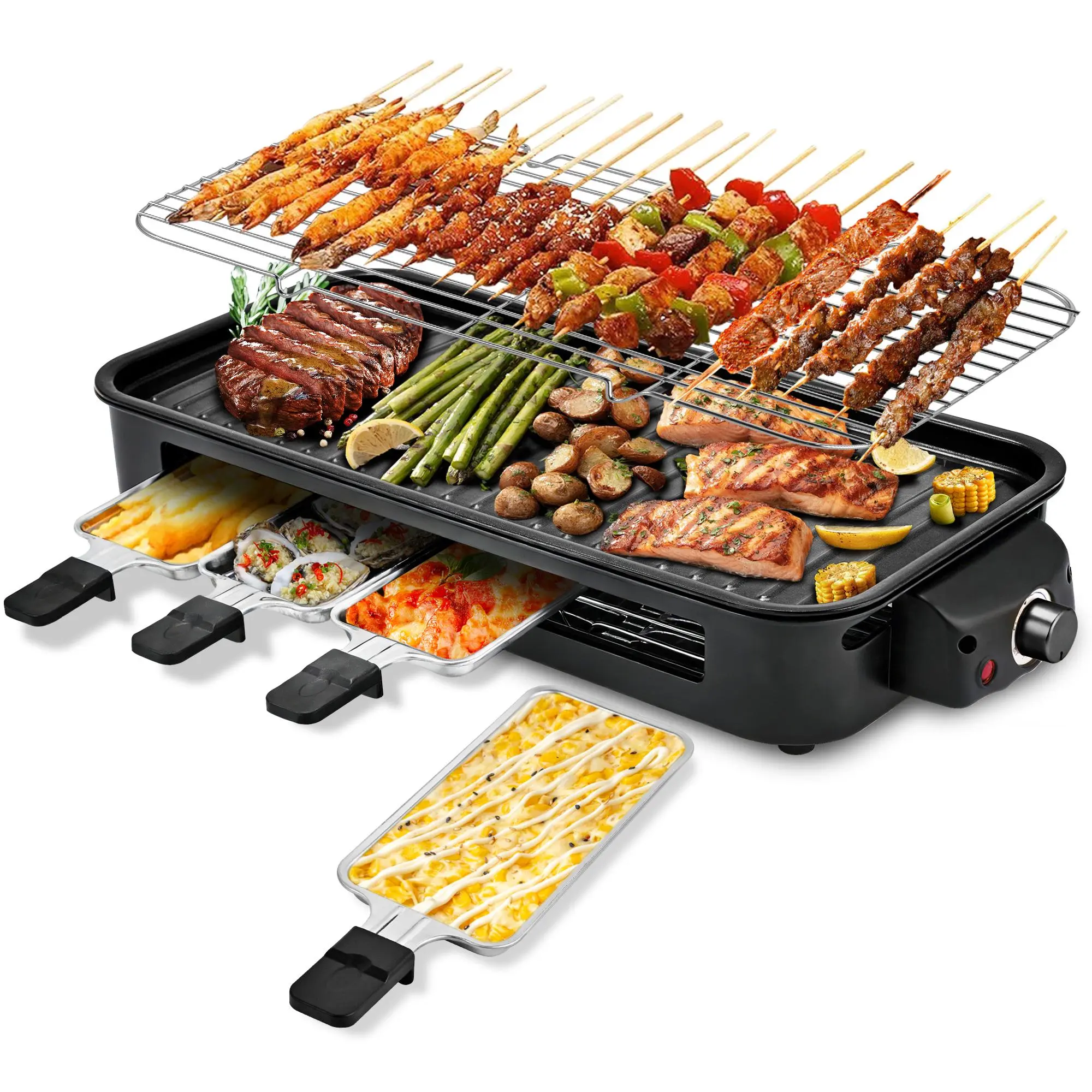 2-in-1 Smokeless Electric Indoor Grill