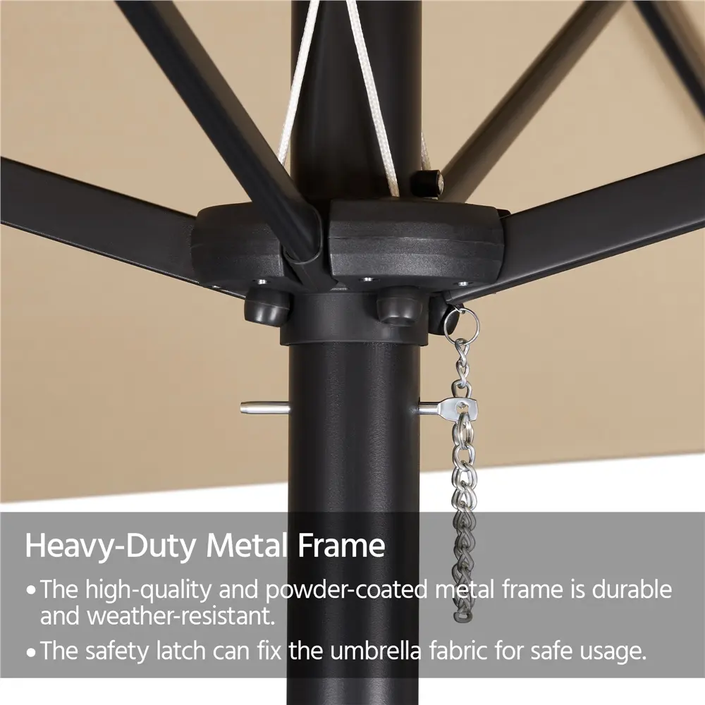 【On Sale】Massive 15/13ft Double-Sided Patio Umbrella | Heavy Duty & 2 Sandbags Included, Easy Crank for Garden Pool and Lawn