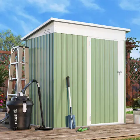 5' x 3' Modern Metal Outdoor Storage Shed, 16.6 sq. ft. space with lockable door, ideal for garden, backyard, patio, and tool storage