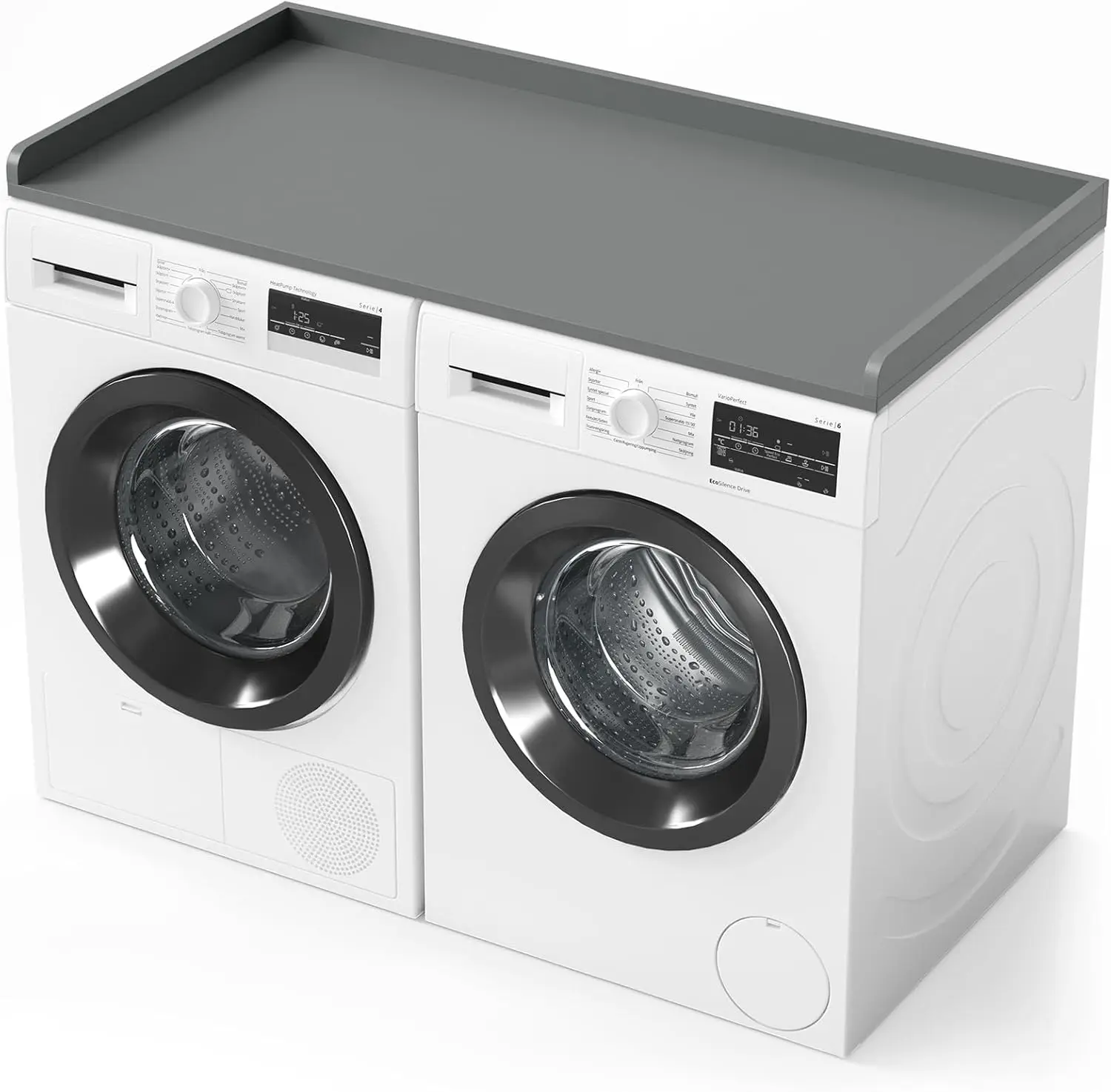 Washer Dryer Countertop, Laundry Wood Shelf Topper with Edge, 54" Width x 27.5" Depth Cover Guard Organizer for Washer and Dryer Laundry Hamper Counter Storage Organization