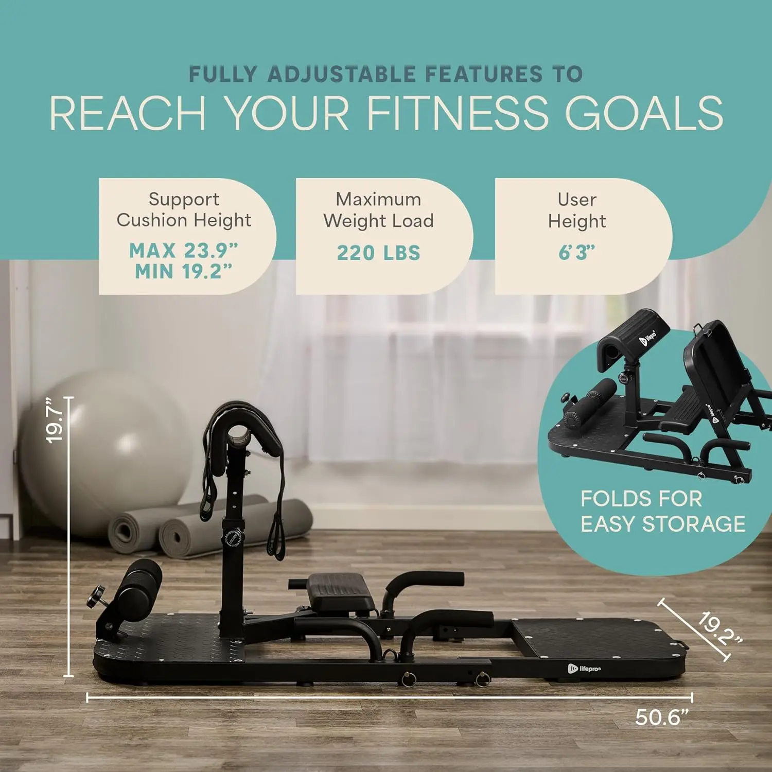 Foldable Hip Thrust Machine – Adjustable Glute & Lower Body Trainer with Lower Back Support for Home Workouts