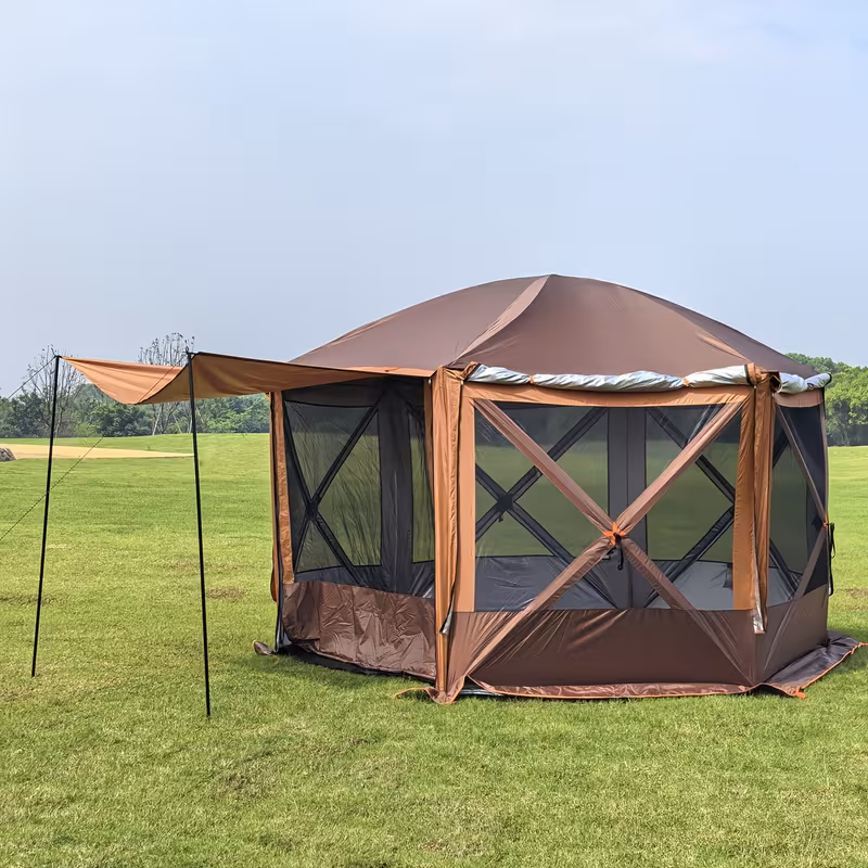 Hexagonal Tent Large Canopy Quick-Opening Automatic Sunshade Tent Beach Yurt Camping Outdoor Large Tent