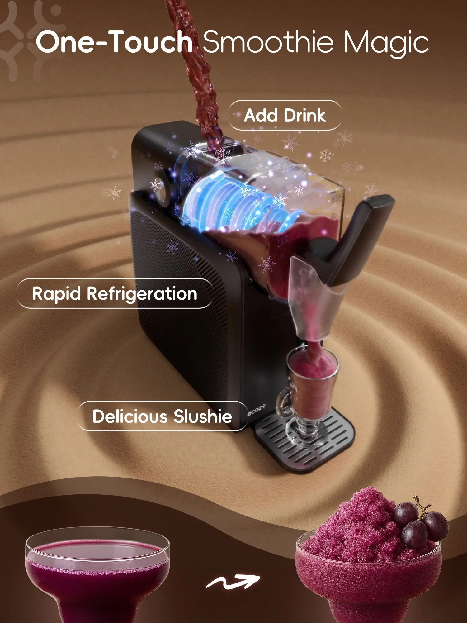 Slushie Machine Frozen Drink Maker No Ice Needed 68 oz Slushy Machine Ice Crusher Small Kitchen Gadget Self-Cleaning Function 5 Versatile Presets for Father's Day Gift