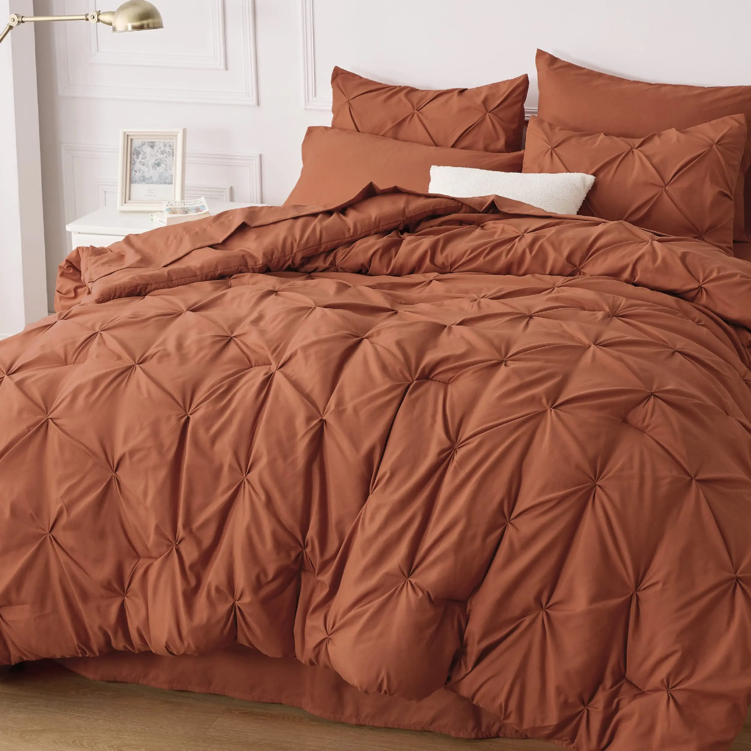 Soft Pintuck Comforter Set – 4/7 Piece Ultra-Soft All-Season Bedding Set with Elegant Hotel-Style Design