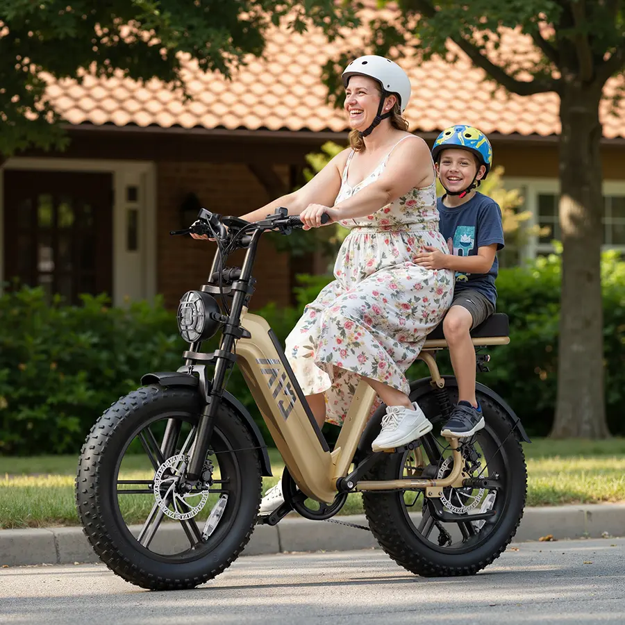 1500W Peak Electric Bike – 20'' Fat Tires, 28MPH, 65KM Range, 48V Battery, LCD Display & Bluetooth App