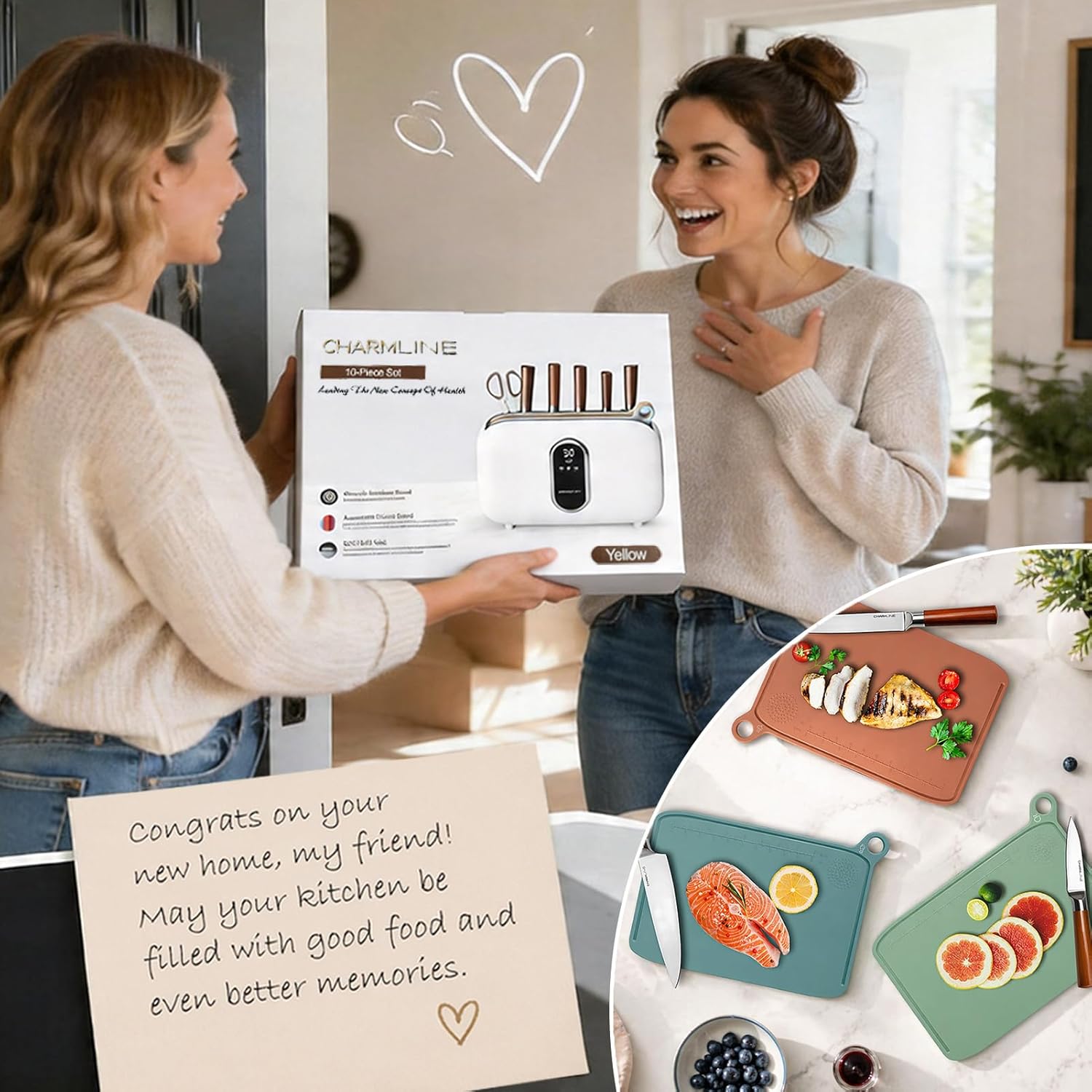 Mother’s Day Special – Smart Cutting Board & Knife Set – Self-Cleaning, Auto-Drying, Space-Saving Kitchen Organizer