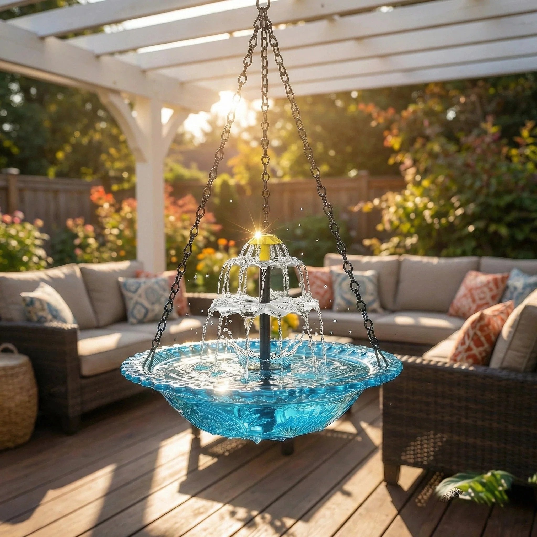 Solar Cascade Hanging Bird Bath Fountain Buy 2 Free Shipping
