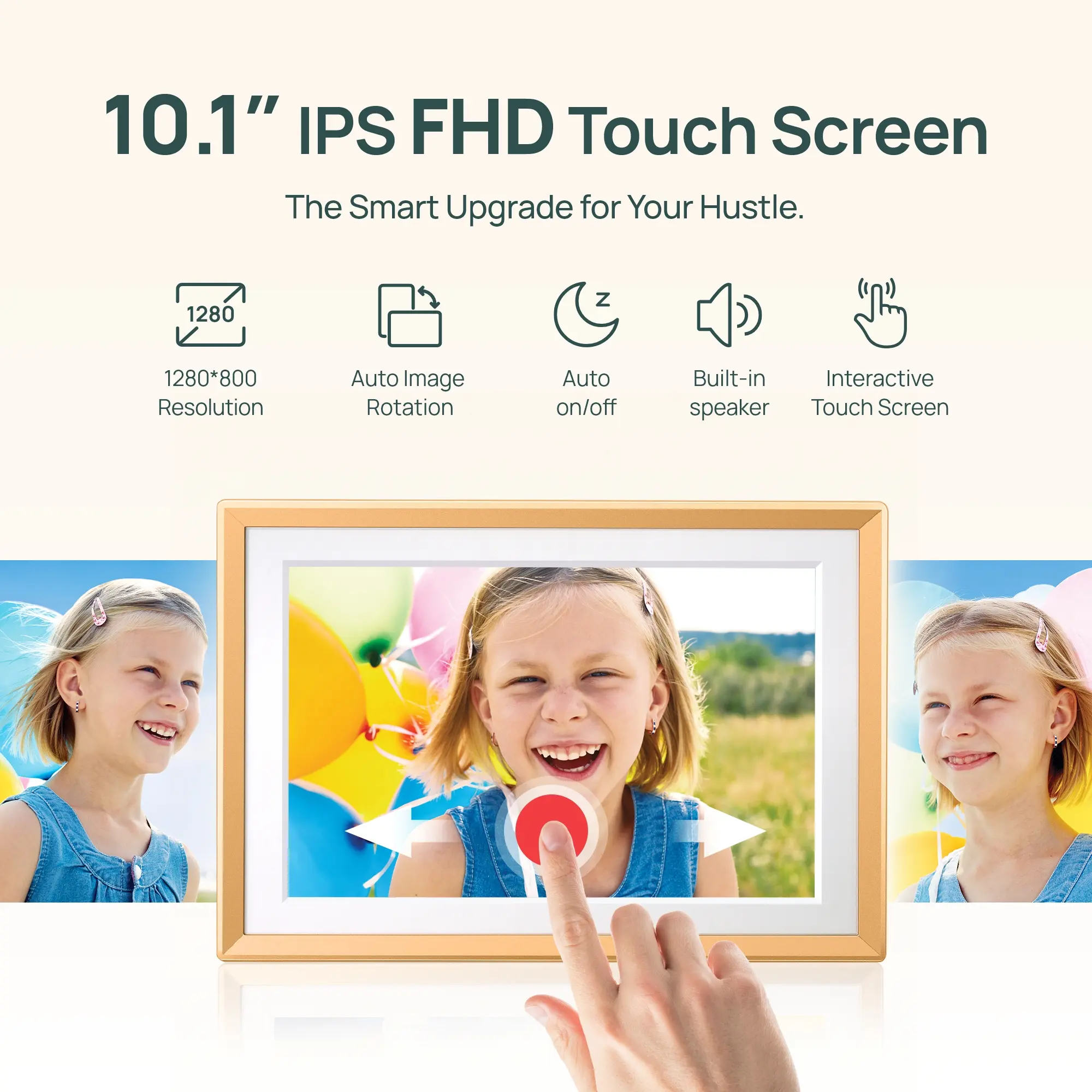 WiFi Digital Photo Frame – Touchscreen Smart Frame for Instantly Sharing Photos & Videos with Unlimited Cloud Storage