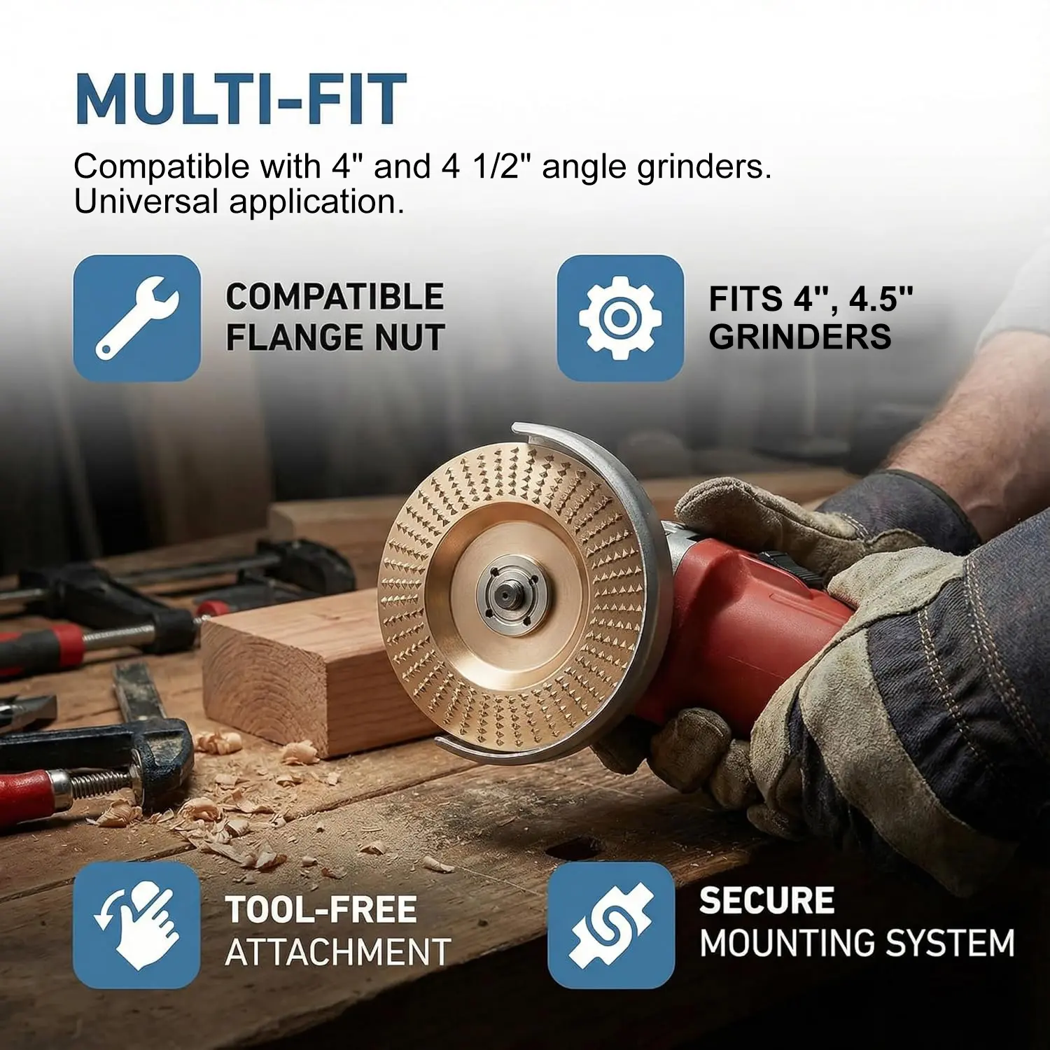 3PCS Heavy Duty Wood Cutting Wheel & Multi-Purpose Buffing Disc – Fast Material Removal & Mirror Finish for DIY & Contractor