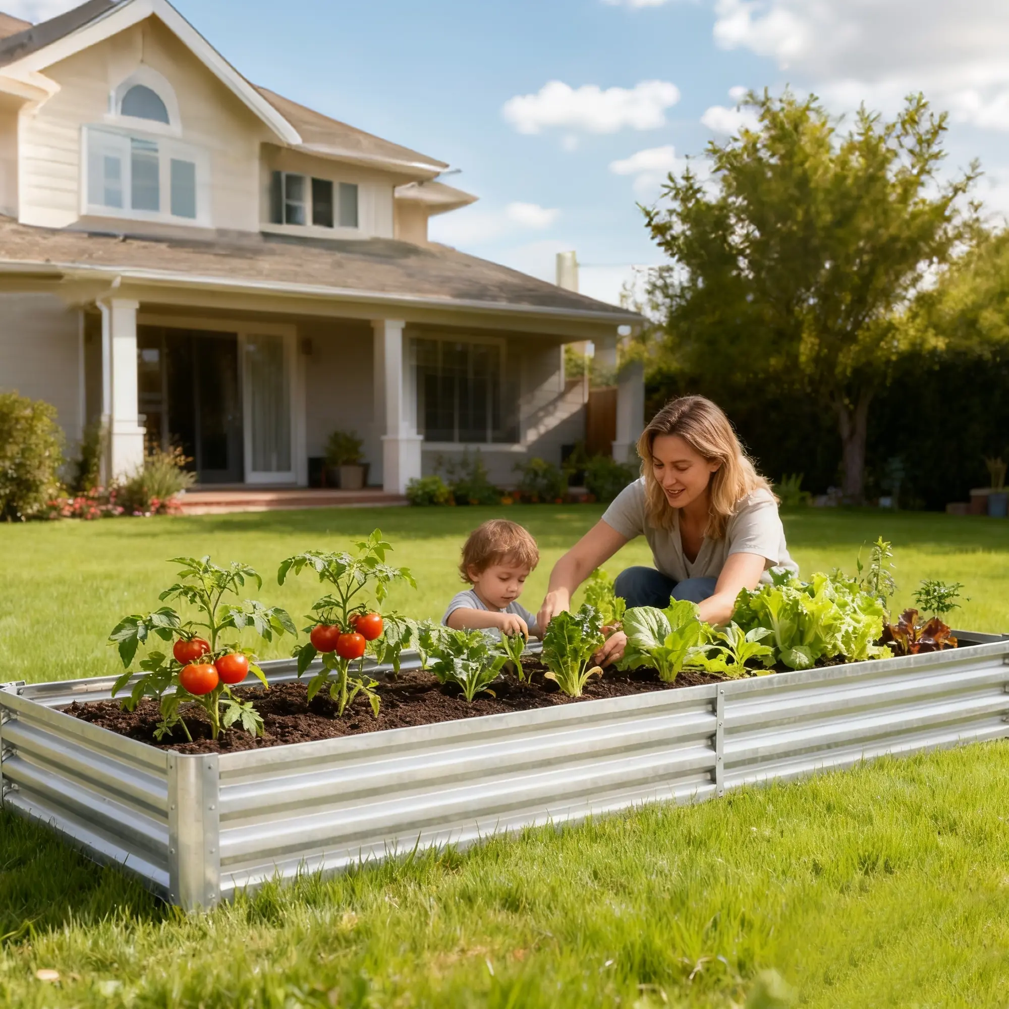 Raised Garden Bed with Waterproof Cover – Cold-Resistant Planter Box for Vegetables, Herbs & Flowers