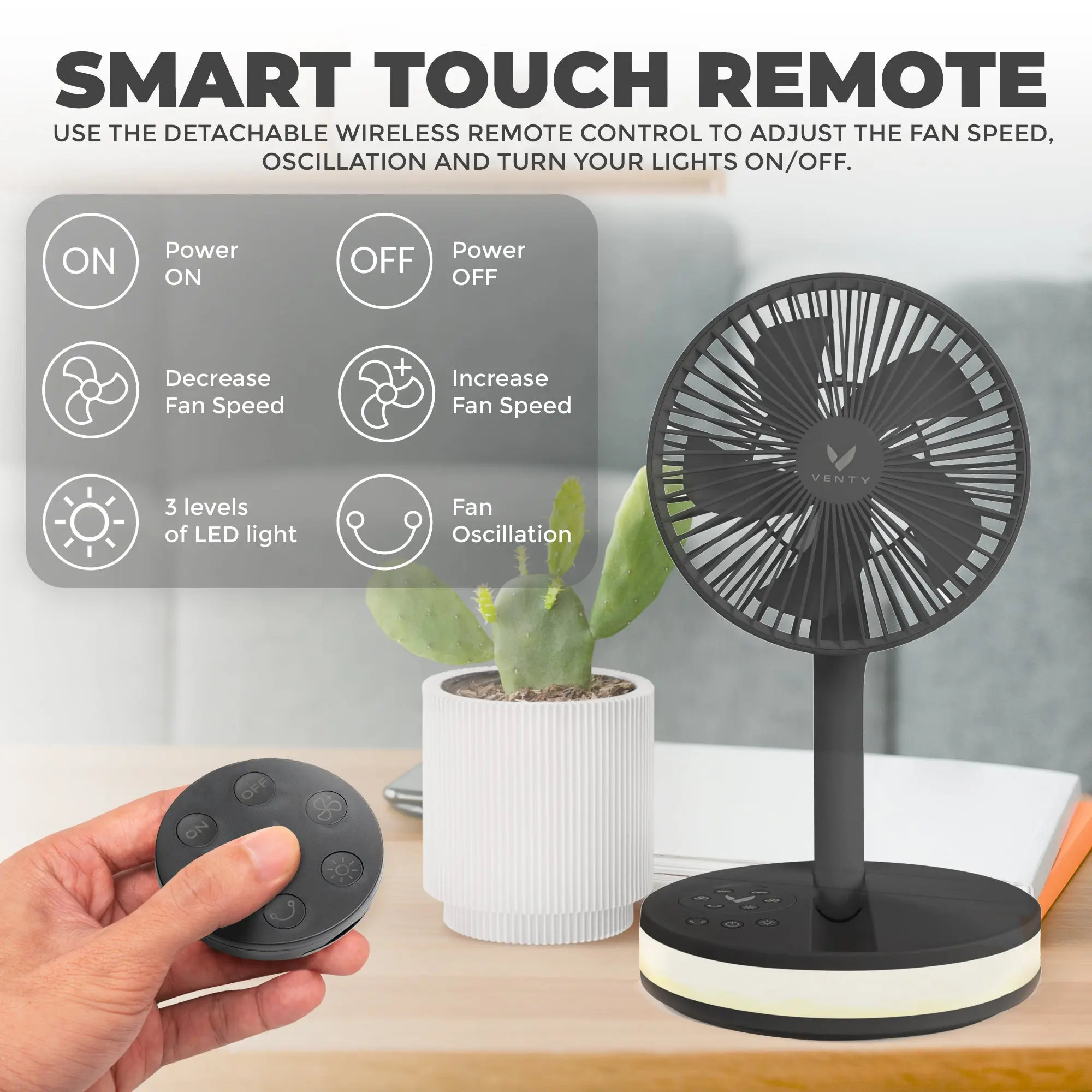 Portable Rechargeable Fan – Powerful Cooling, Long Battery Life & Travel-Friendly Design
