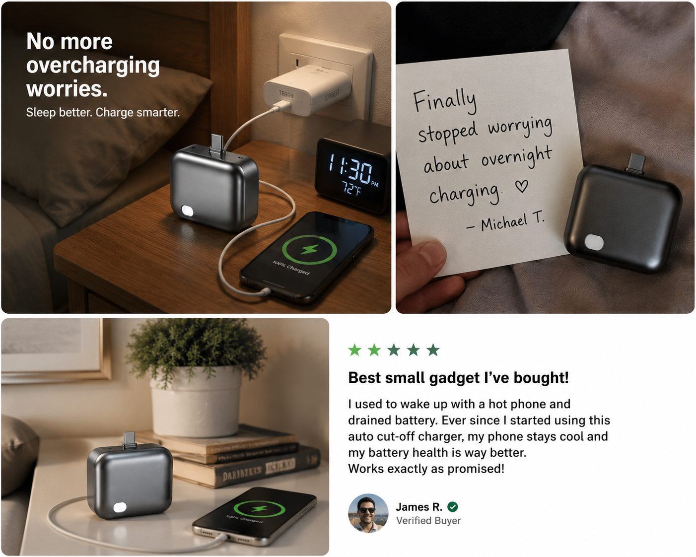 Sleep-Safe Charger  Built-in sleep protection helps prevent overcharging and keeps your battery healthier for longer