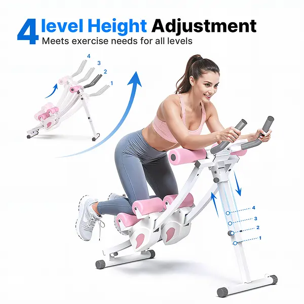 Dual Track Ab Trainer with LCD Monitor, 440lbs Weight Capacity,Foldable for Easy Storage, Ergonomic Supportive Design, Tones Waist Abs Arms Legs Hips, Ideal for Home Gym Beginners & Daily Fitness Enthusiasts