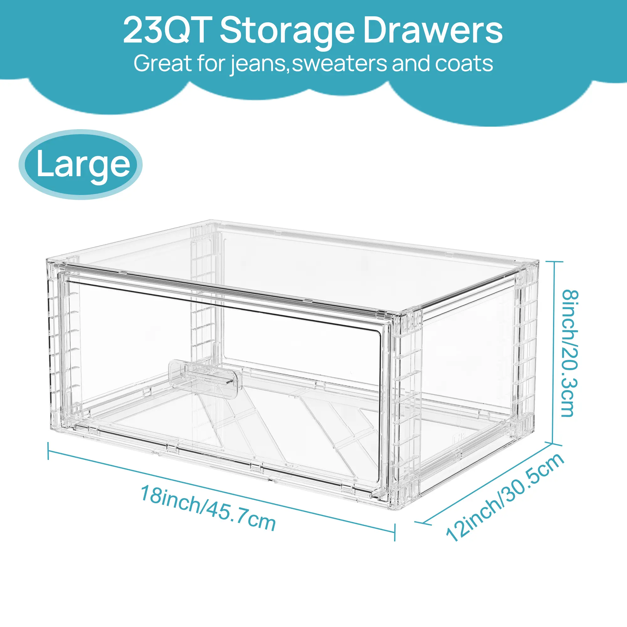 Underbed Storage Drawers – Clear Stackable Dust-Proof Bins for Shoes, Clothes, Bedding & Seasonal Storage