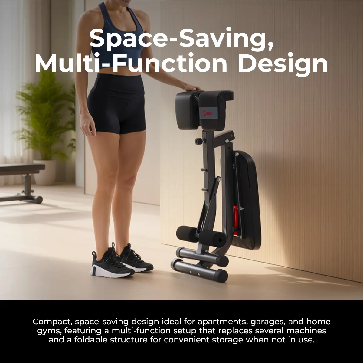 Adjustable Roman Chair Hyperextension Bench – Foldable Back, Core & Glute Training Equipment for Home Gym Workouts