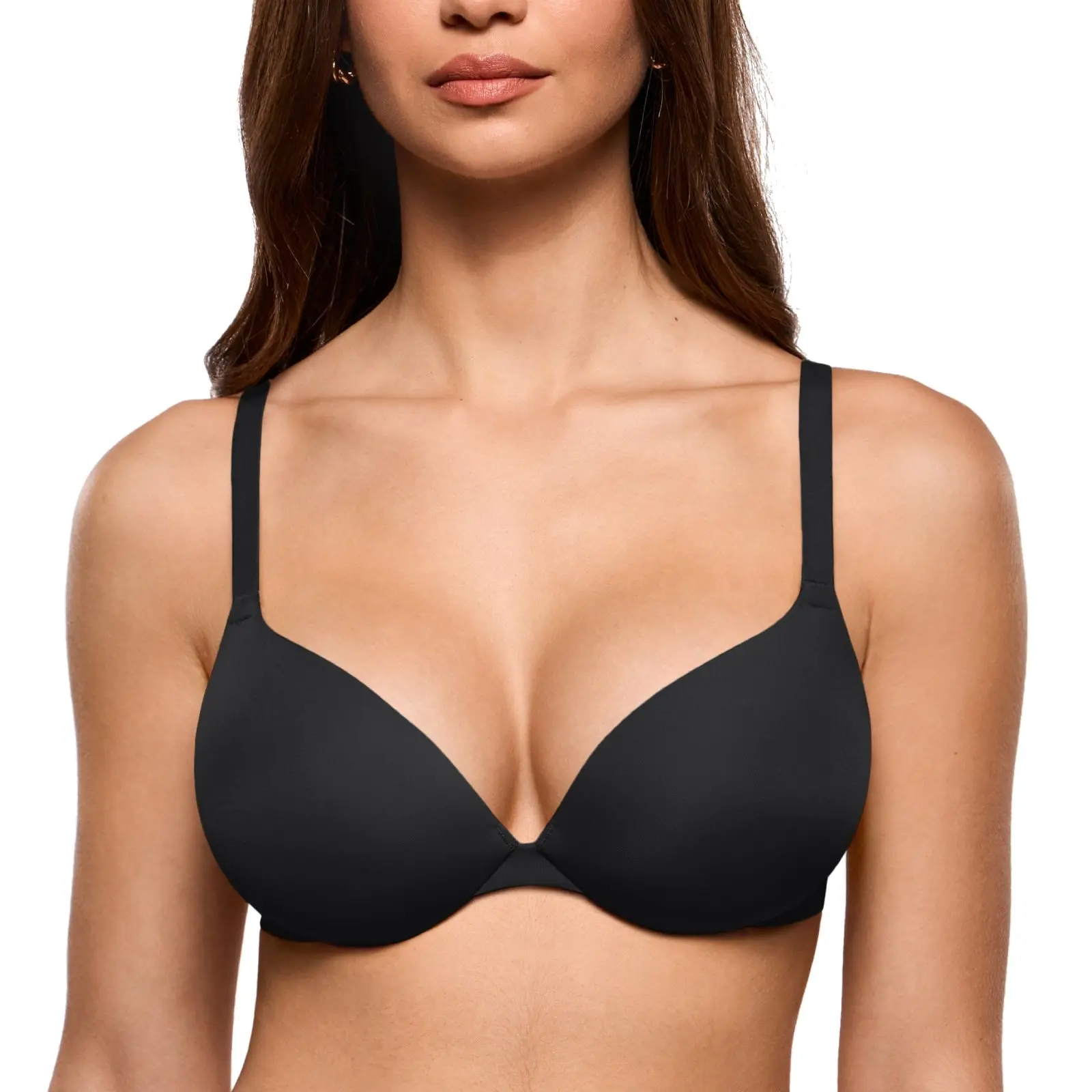 Women's Teardrop Push Up Bra Padded Supportive Underwire Add 1 Cup Seamless Tshirt Sexy Lift Up Plunge Bras