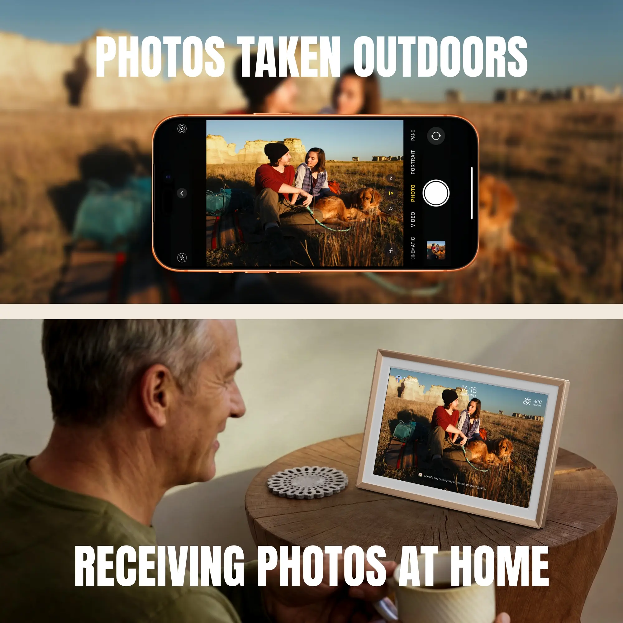 WiFi Digital Photo Frame – Touchscreen Smart Frame for Instantly Sharing Photos & Videos with Unlimited Cloud Storage