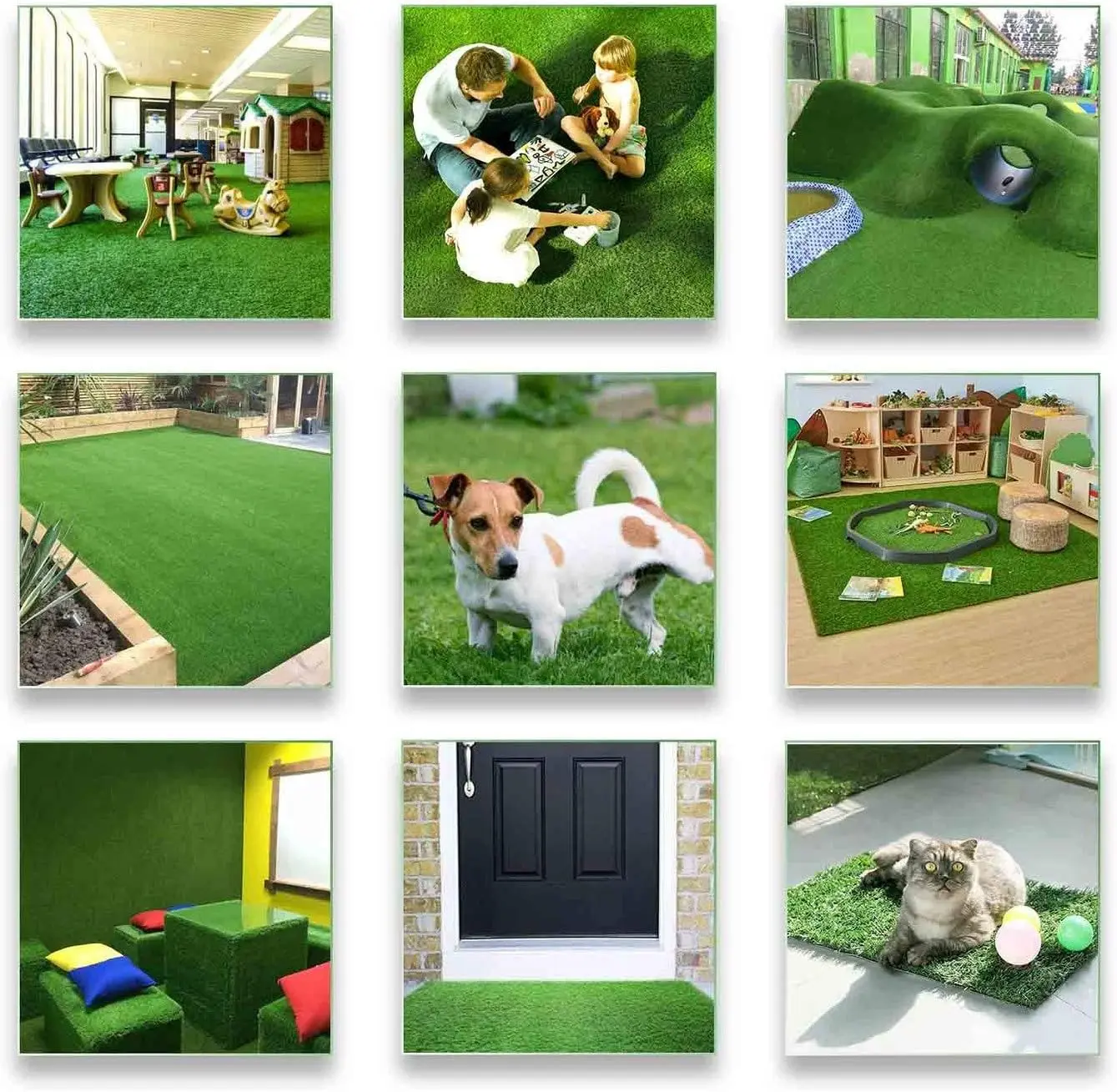 Realistic Artificial Grass Turf -5FTX10FT(50 Square FT), Thick Fake Grass Pet Dog Mat Pad with Drain Holes