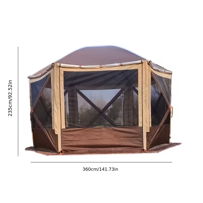Hexagonal Tent Large Canopy Quick-Opening Automatic Sunshade Tent Beach Yurt Camping Outdoor Large Tent