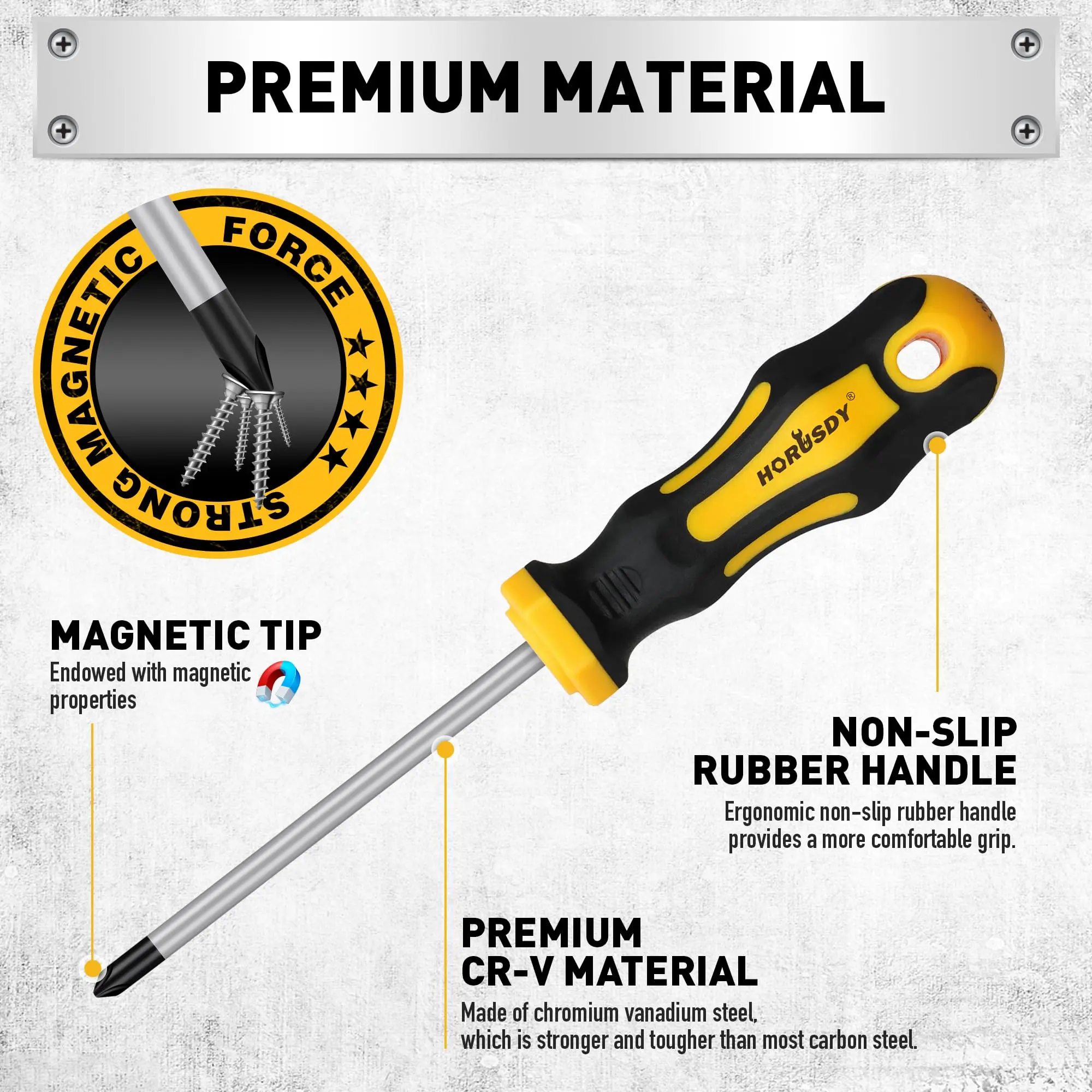 Magnetic Screwdriver Set with Plastic Racking, Includes SAE & Metric Hex Keys, Precision Screwdriver and Magnetizer Demagnetizer