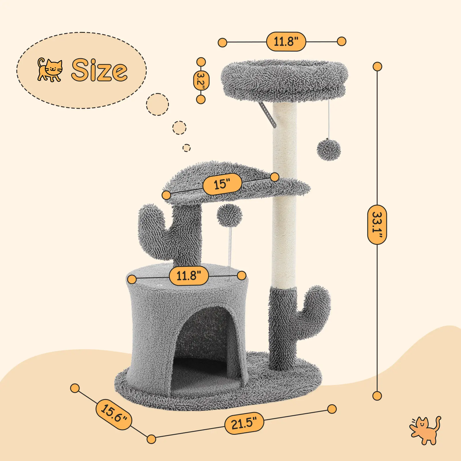 Cat Climbing Shelf, Post Cascading Cat Climbing Shelf
