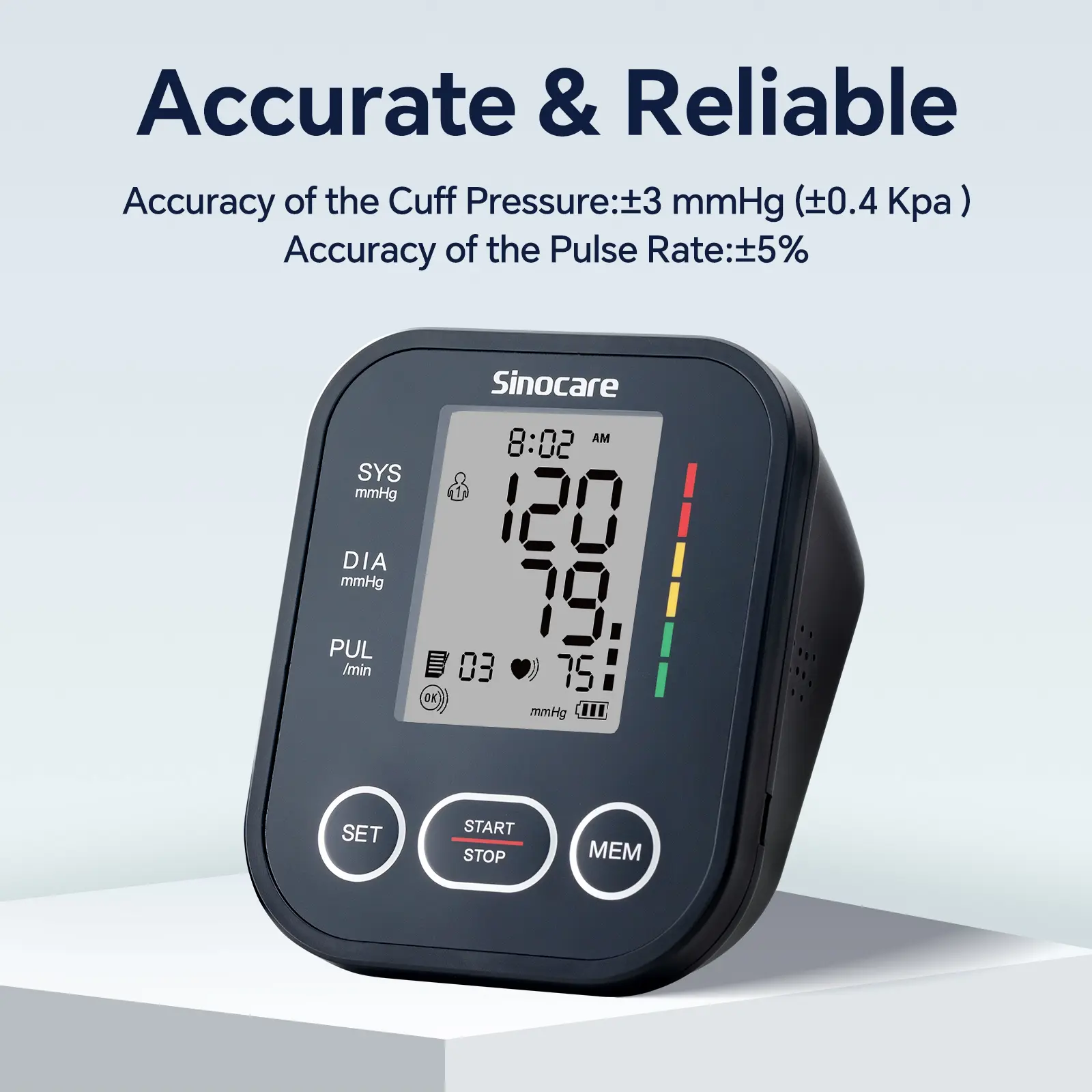 Smart Upper Arm Blood Pressure Monitor , Healthcare Selfcare Device with Wide-Range Cuff for Standard to Large Adult Arms