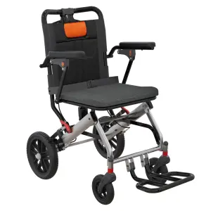 Portable Lightweight Folding Transport Chair - Black