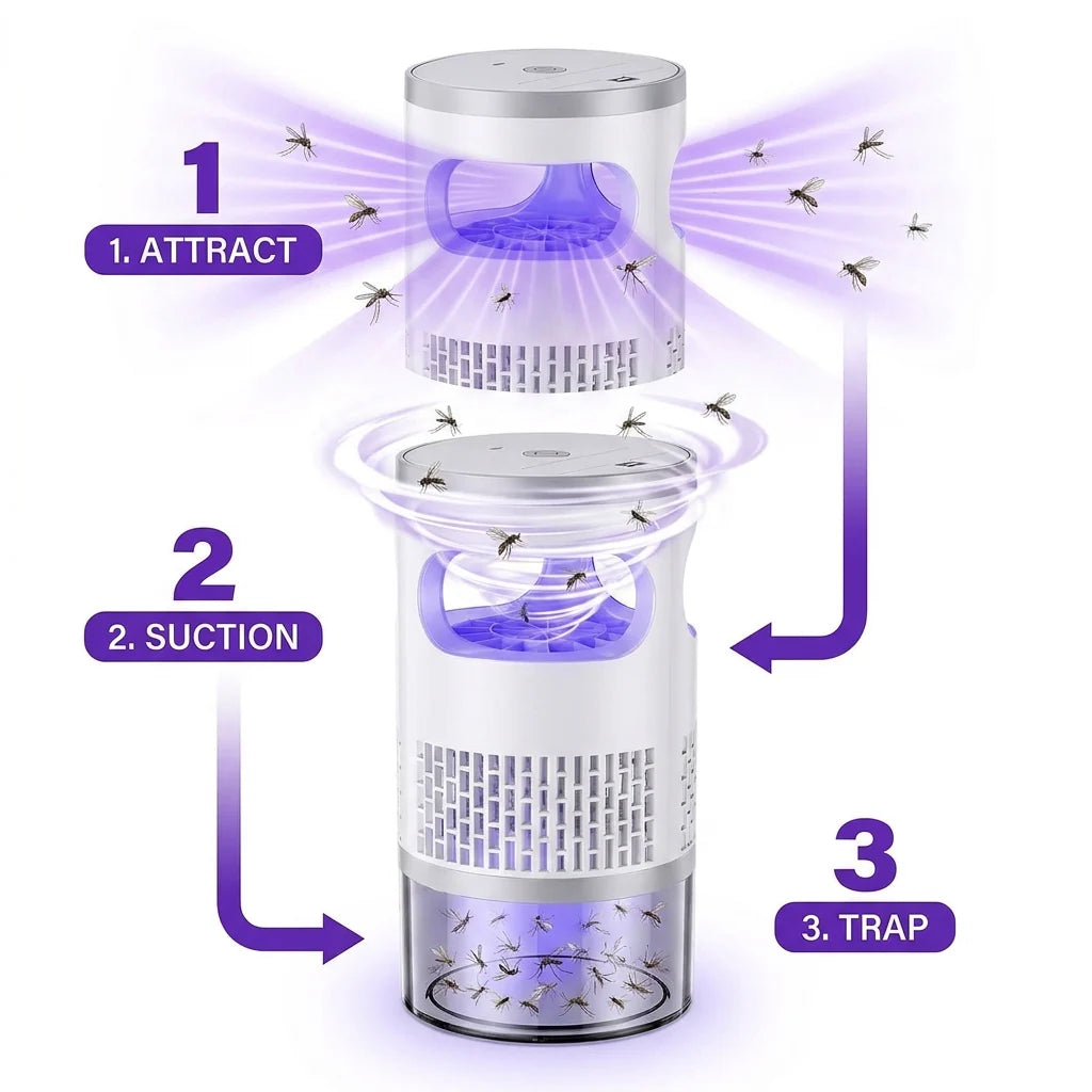 Indoor Flying Insect Trap Quiet UV Mosquito & Gnat Catcher