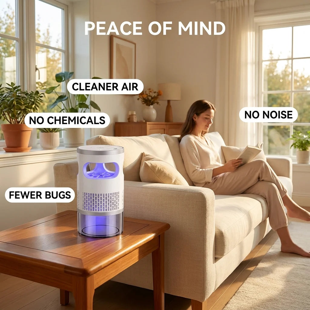 Indoor Flying Insect Trap Quiet UV Mosquito & Gnat Catcher