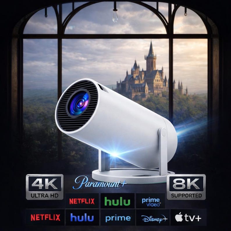 Mini Portable Projector for Movie Nights | Dorm Room Cinema | Outdoor Movie Projector | Gift for Film Lovers