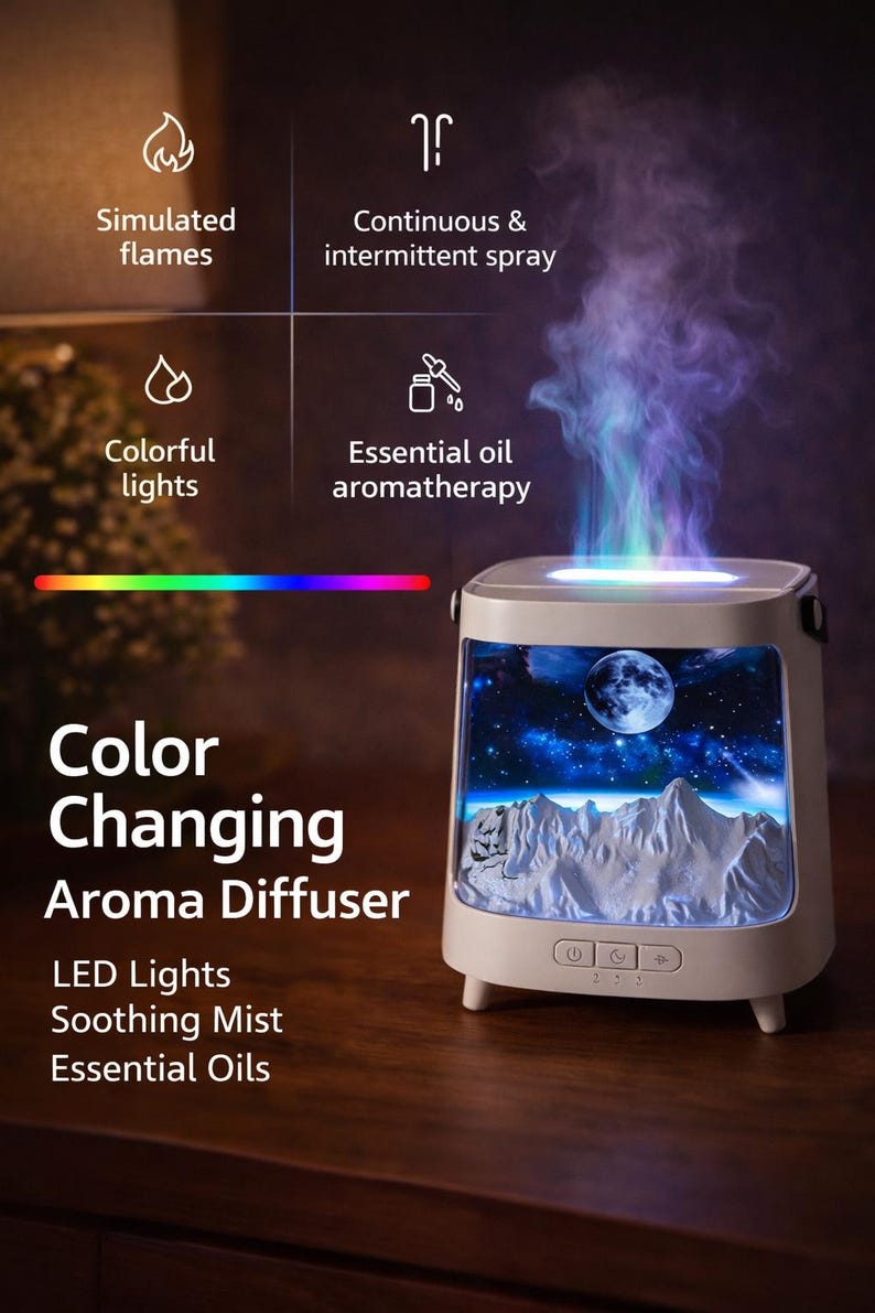 Aurora Glow Aroma Diffuser | Color Changing Humidifier, Relaxation Decor