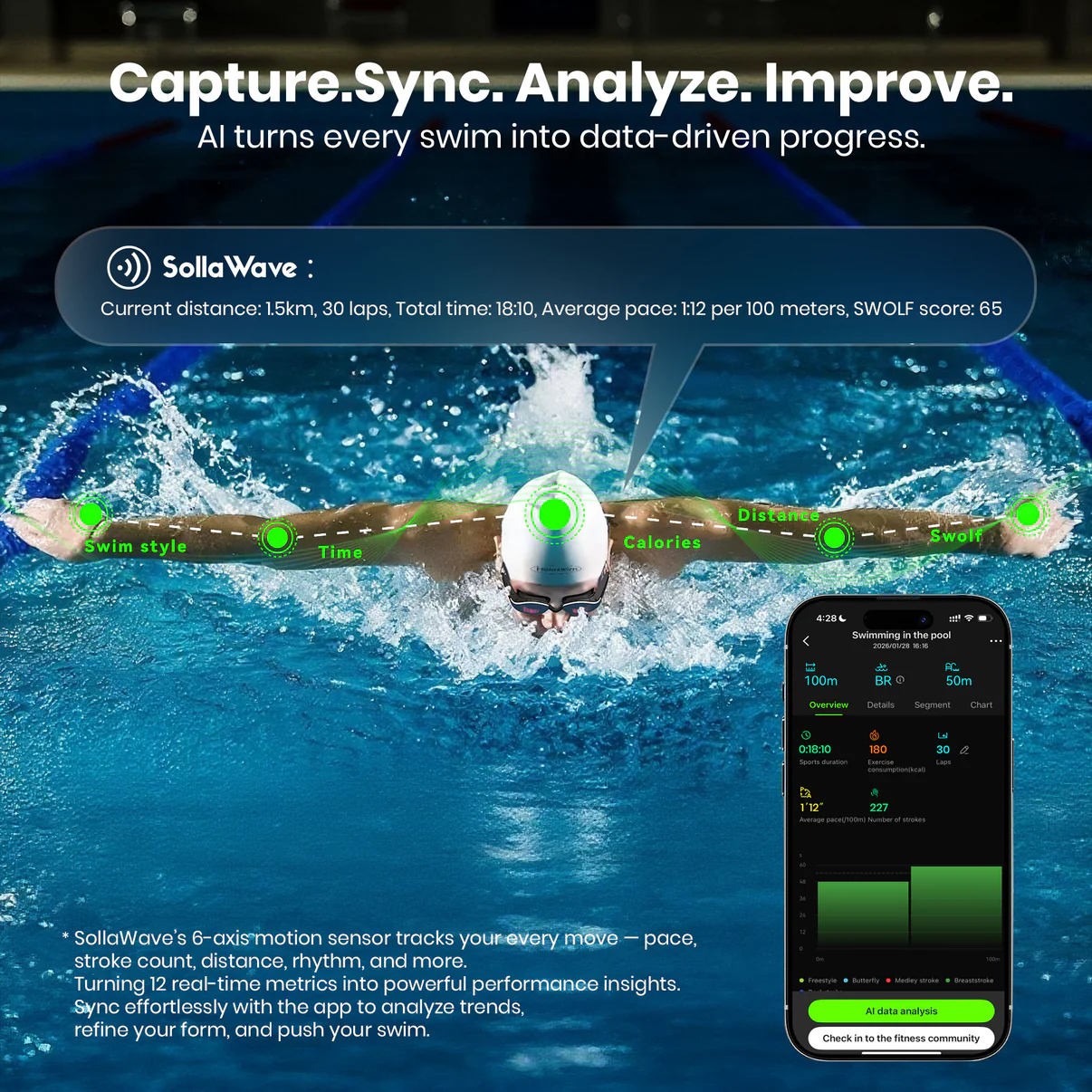 Smart Swim Goggles with Headphones