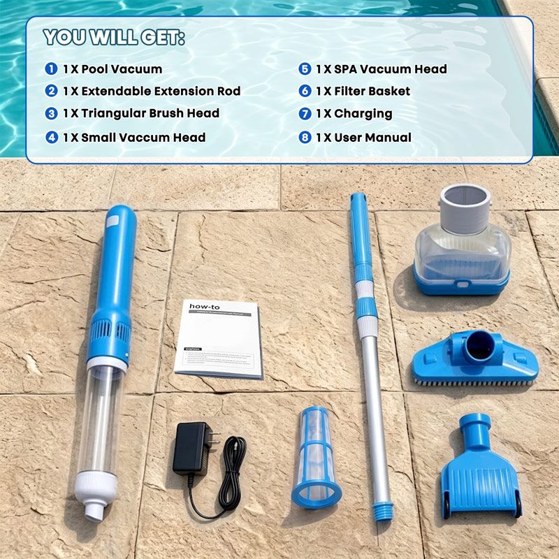 3 in 1 Cordless Pool Vacuum Cleaner Pro