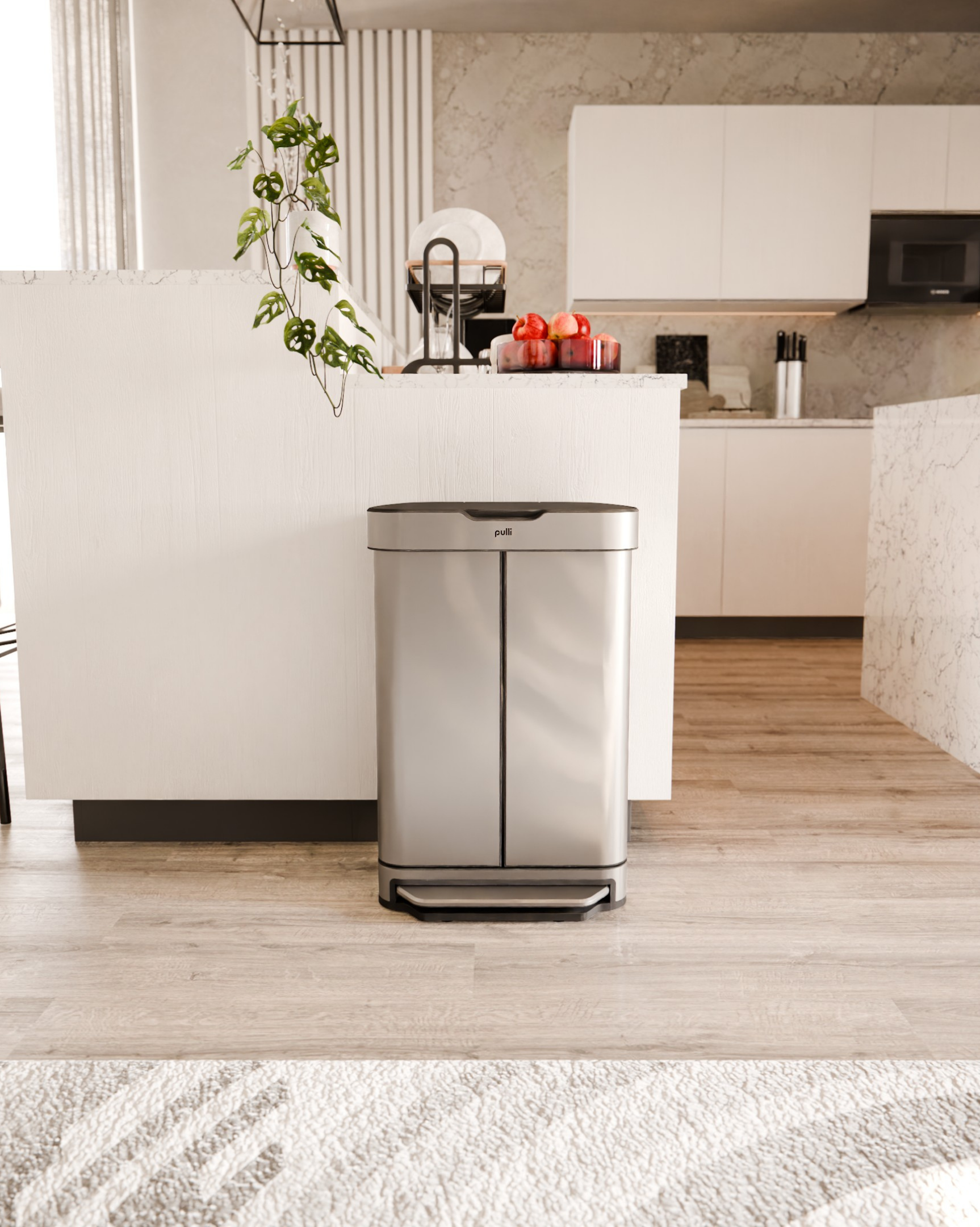 Front-loading trash can