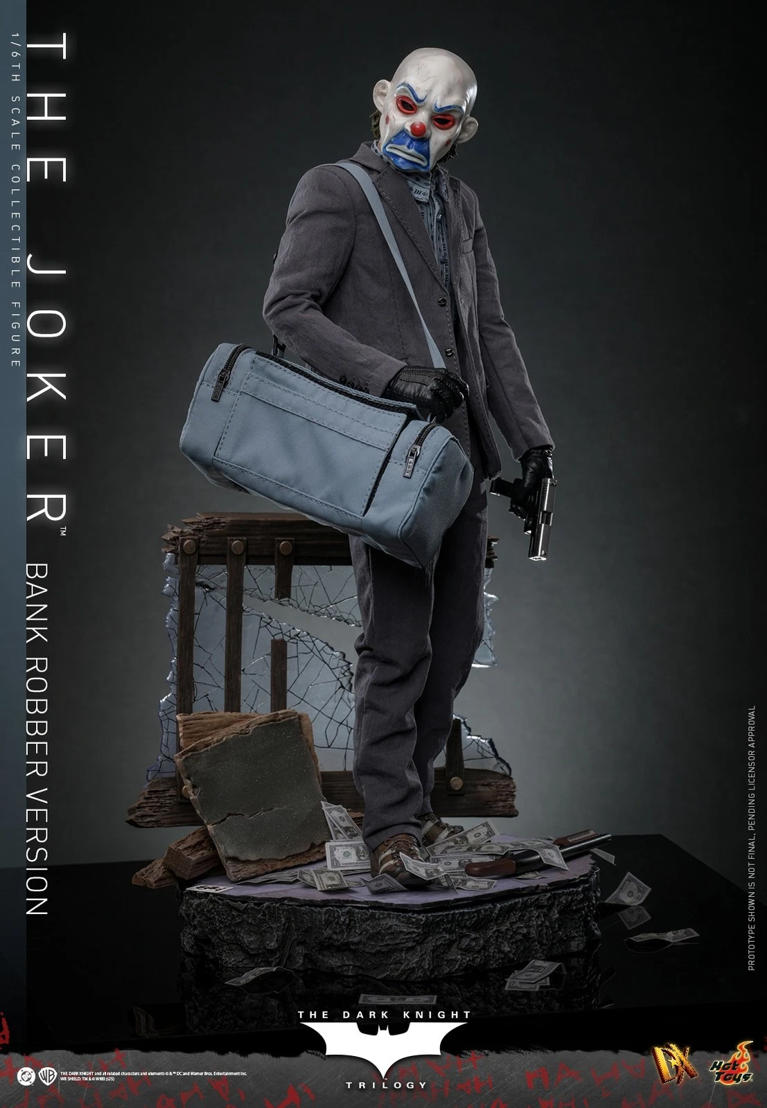 The Dark Knight: 1:6 Scale Bank Robber The Joker, Movie Masterpiece