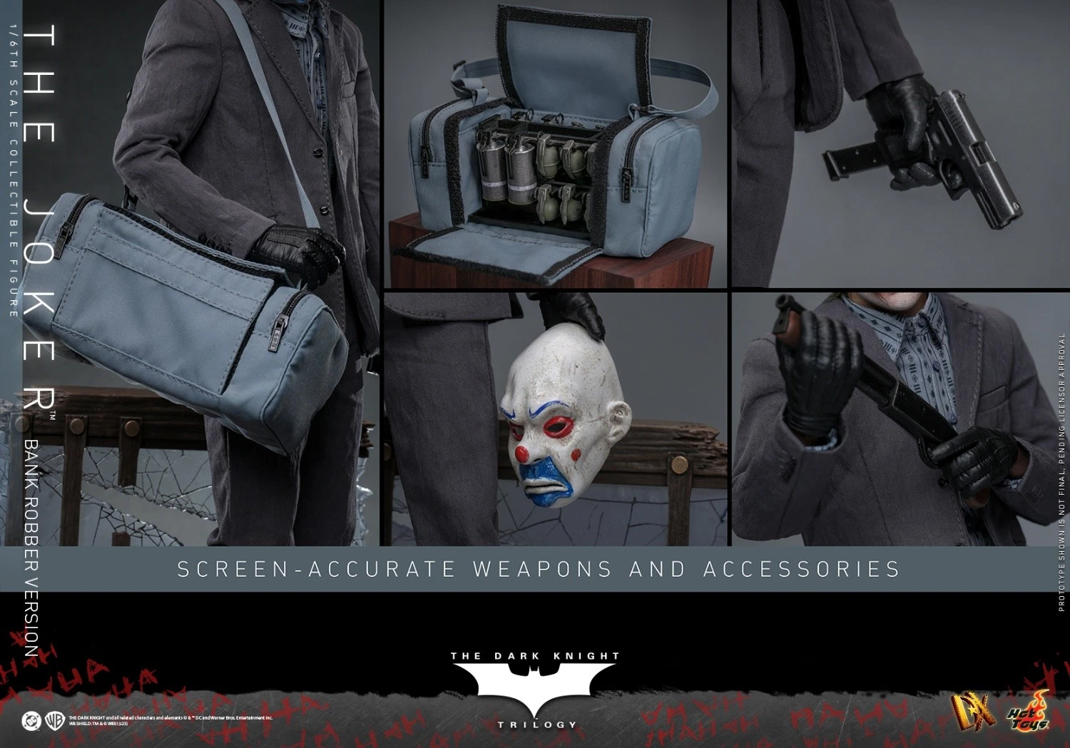 The Dark Knight: 1:6 Scale Bank Robber The Joker, Movie Masterpiece