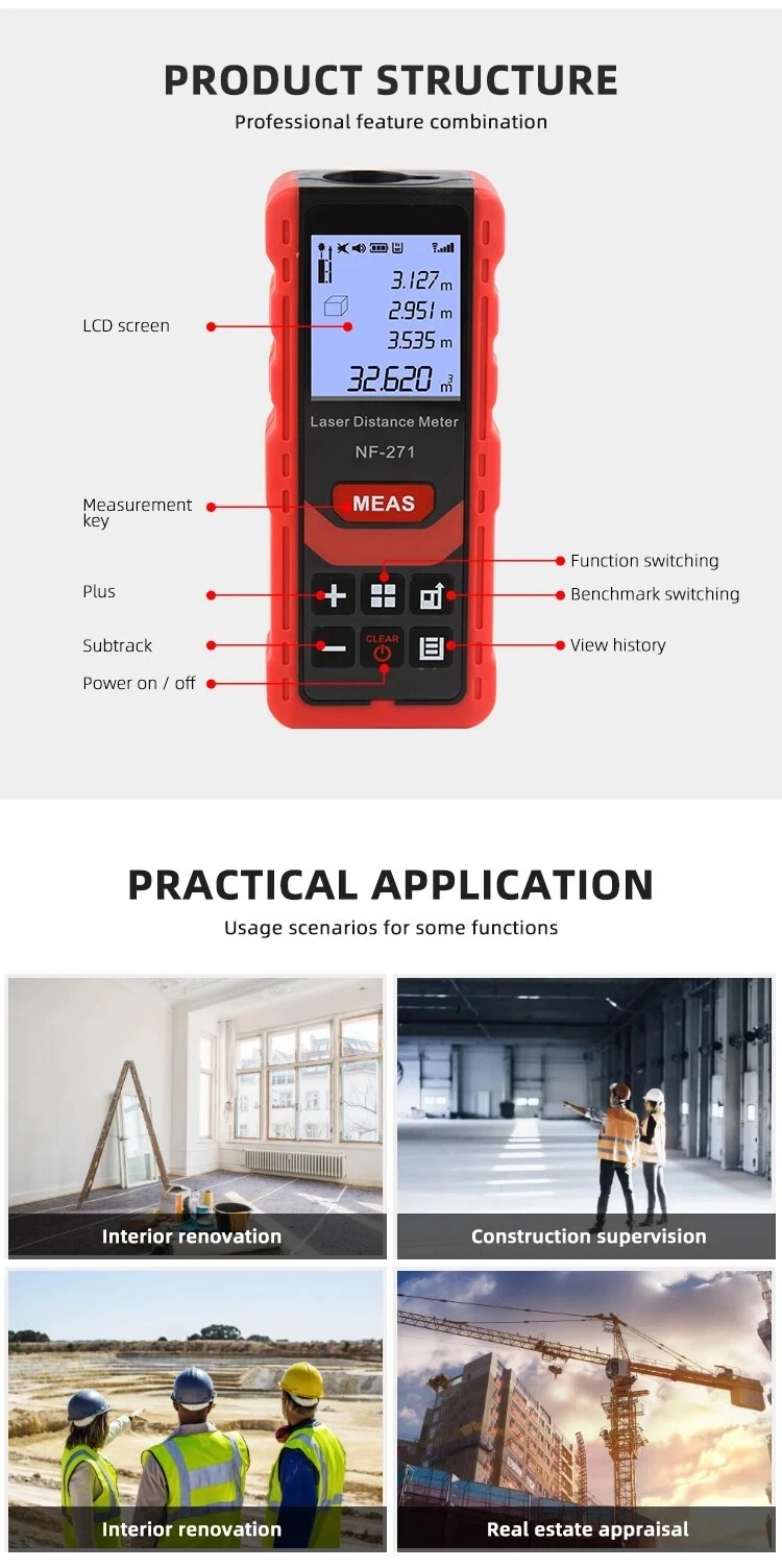 Professional Laser Distance Meter: High-Precision Digital Tape Measure