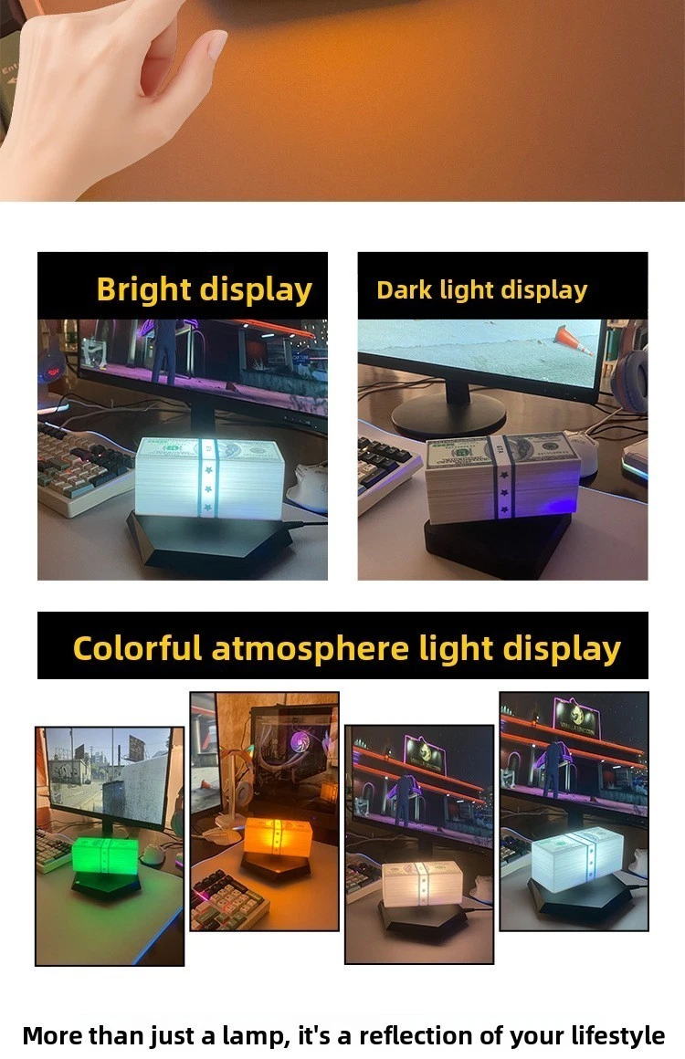 Magnetic Levitating Dollar LED Night Light GTA Money Floating Rotating Lamp Gift