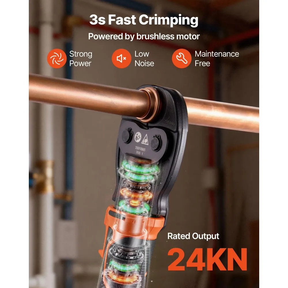 Heavy-Duty 24KN Manual Pipe Press Tool Kit - Leak-Free Copper & PEX Tube Crimping Tool with 3 Jaws & Organizer Pouch (Factory Clearance)