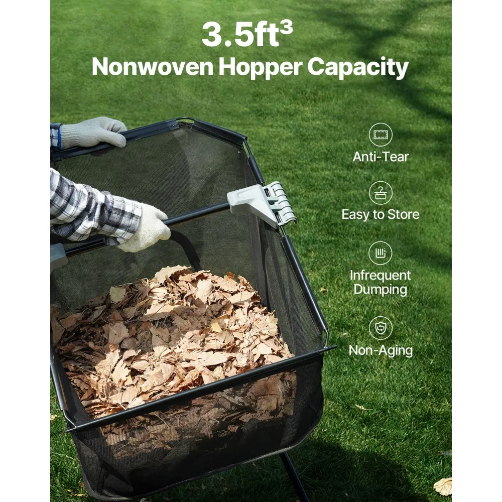 Push Lawn Sweeper, 21inch Leaf & Grass Collector, 2 Spinning Brushes