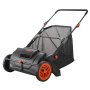 Push Lawn Sweeper, 21inch Leaf & Grass Collector, 2 Spinning Brushes